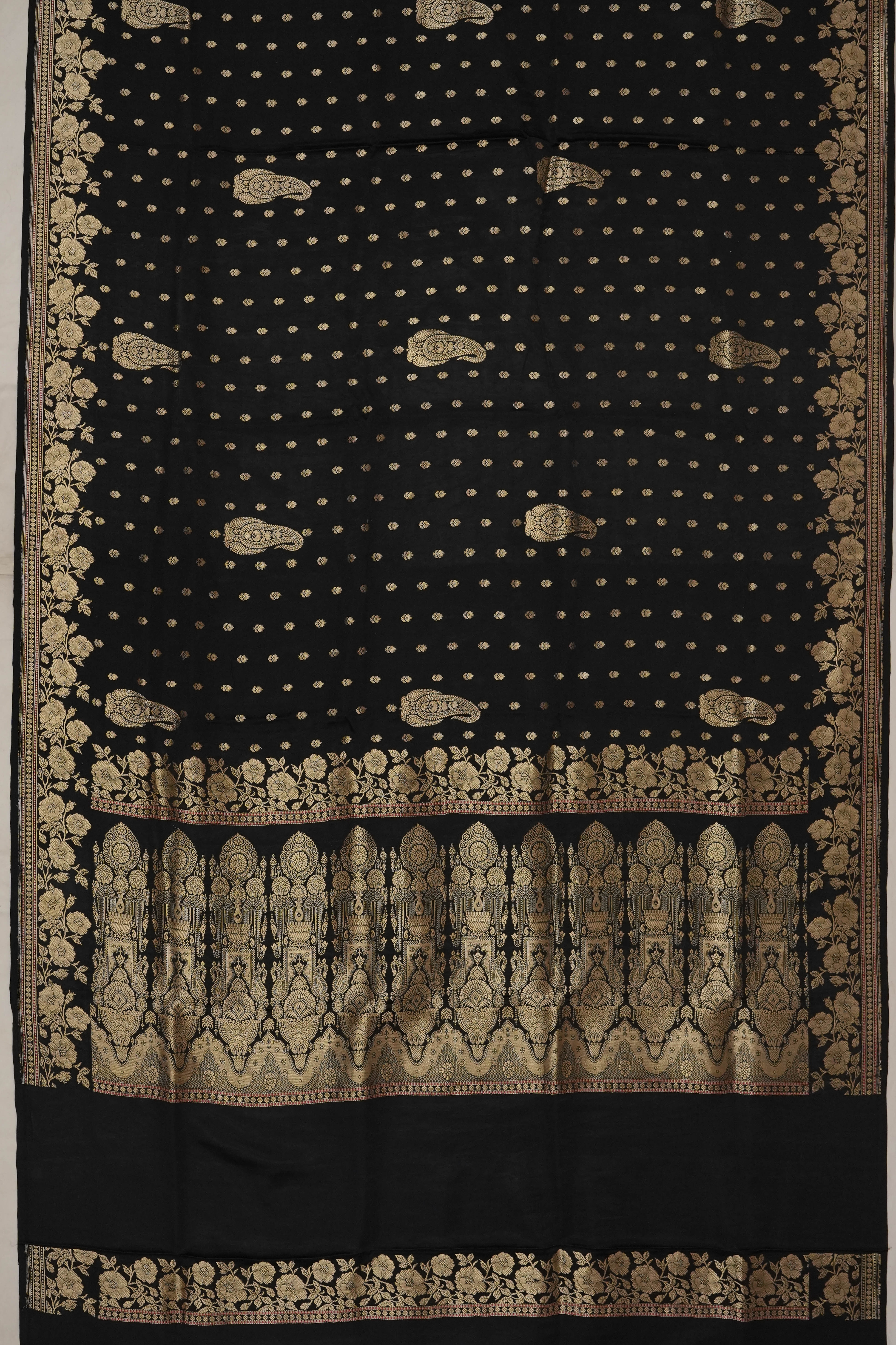 Banarasi Satin Brocade Black Saree