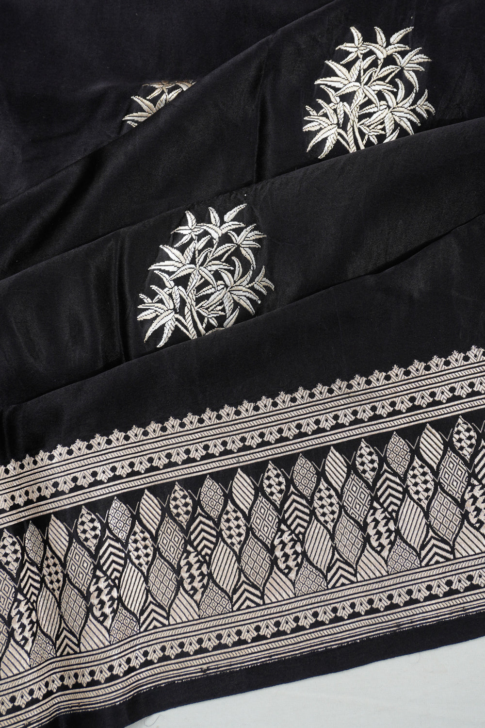 Banarasi Satin Butta Black Saree