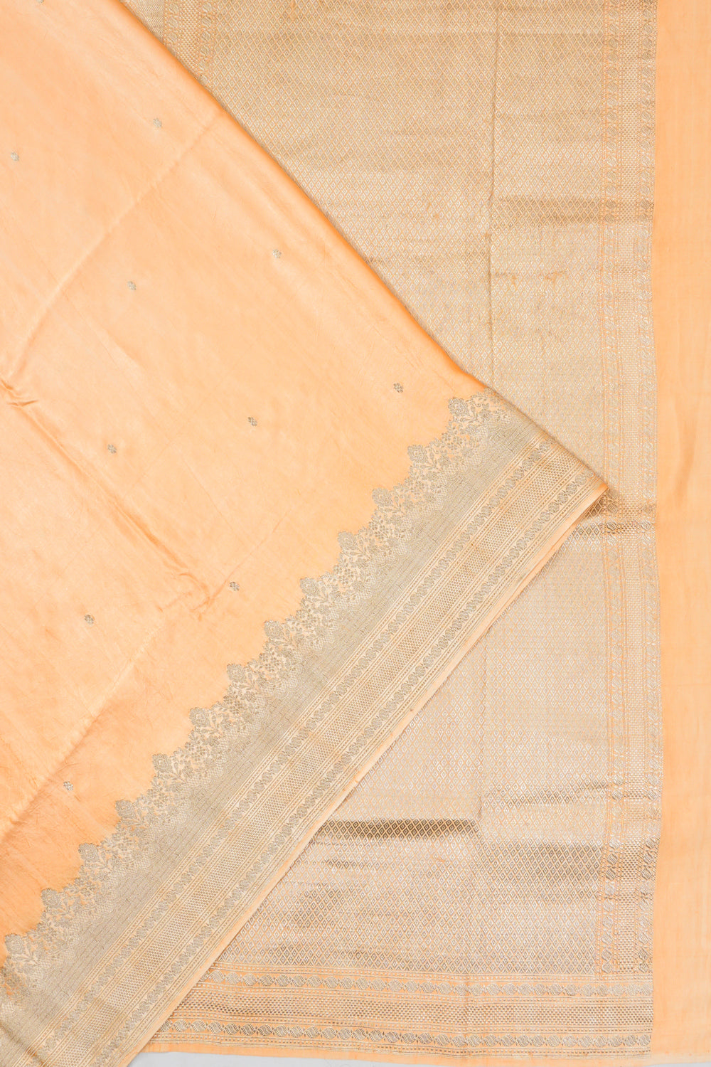 Banarasi Satin Brocade Peach Saree