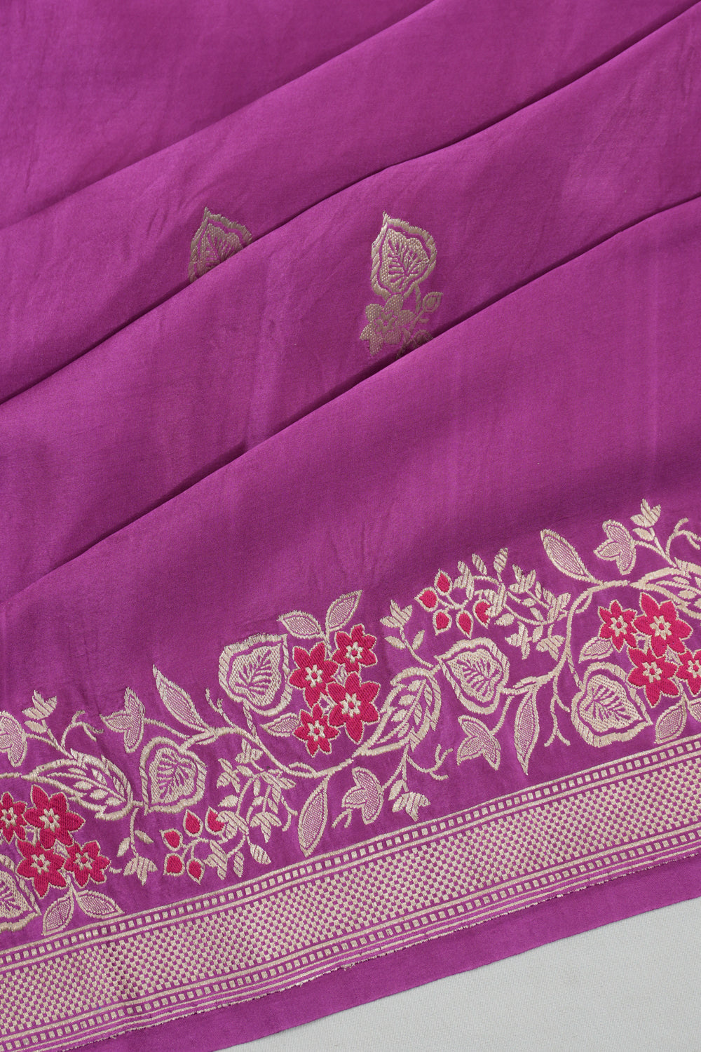 Banarasi Satin Butta Pink Saree