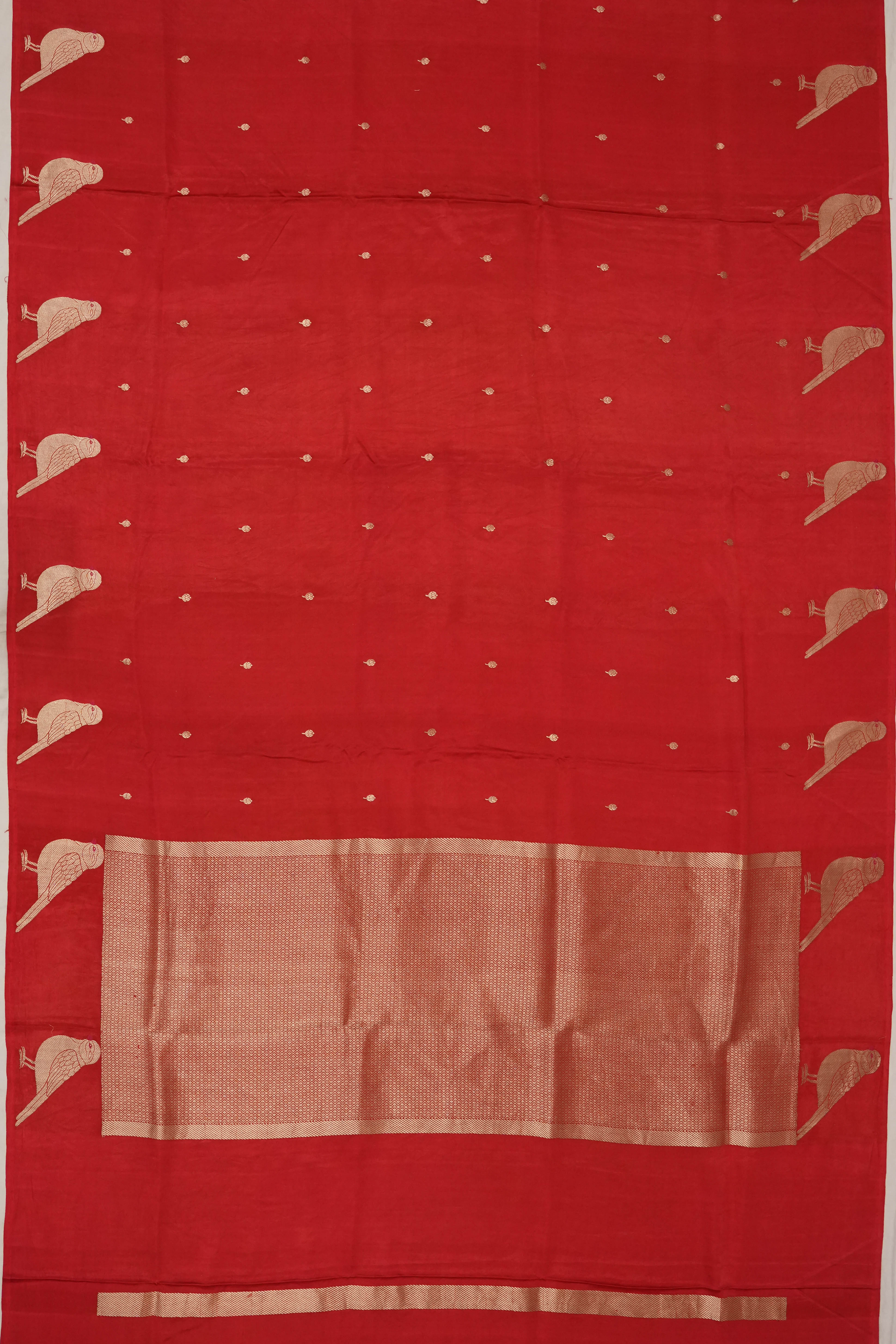 Banarasi Satin Butta Red Saree