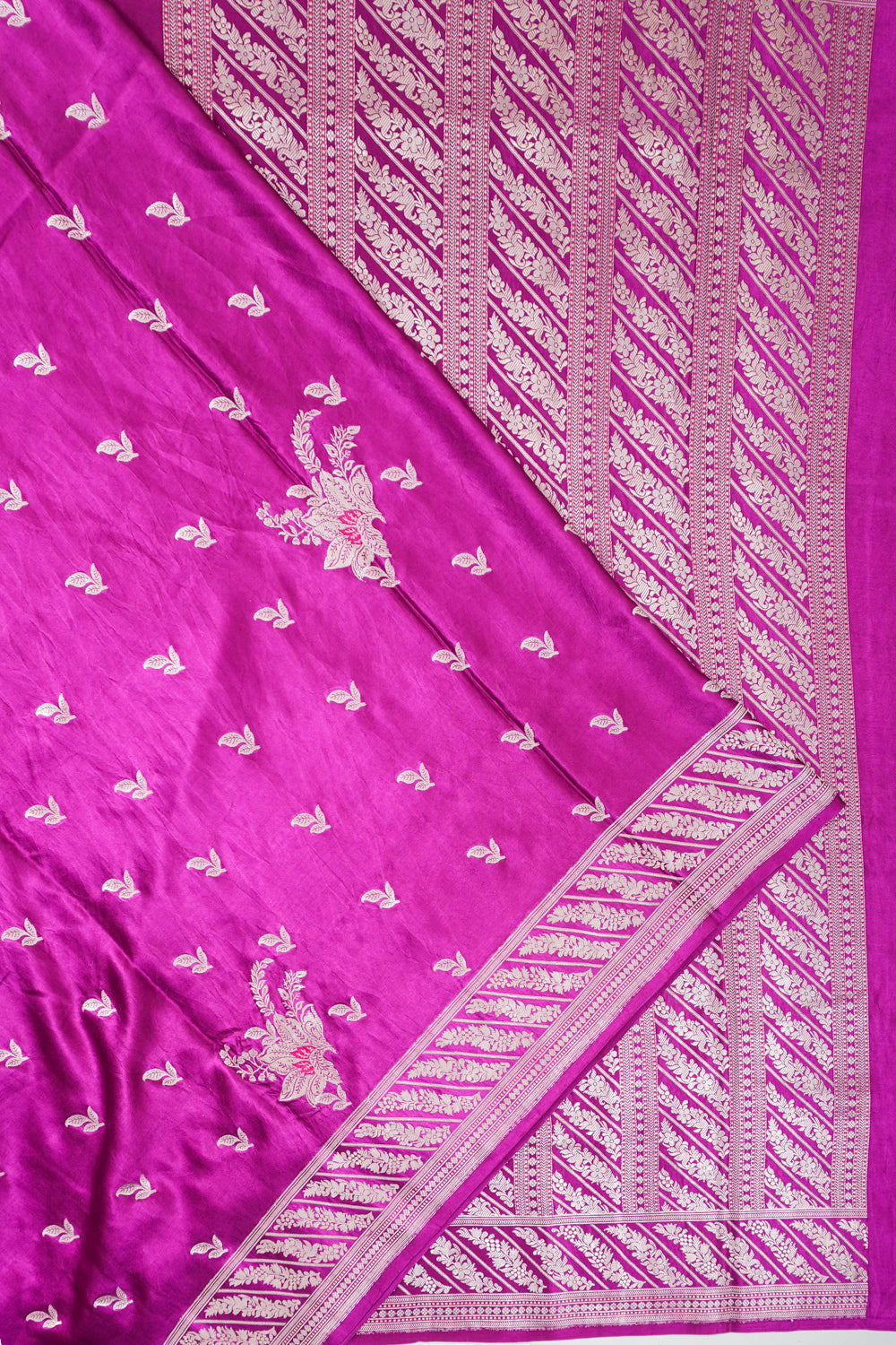 Banarasi Satin Brocade Purple Saree