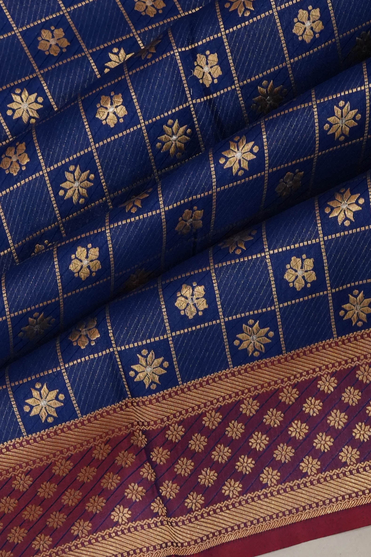 Banarasi Silk Brocade Blue Saree