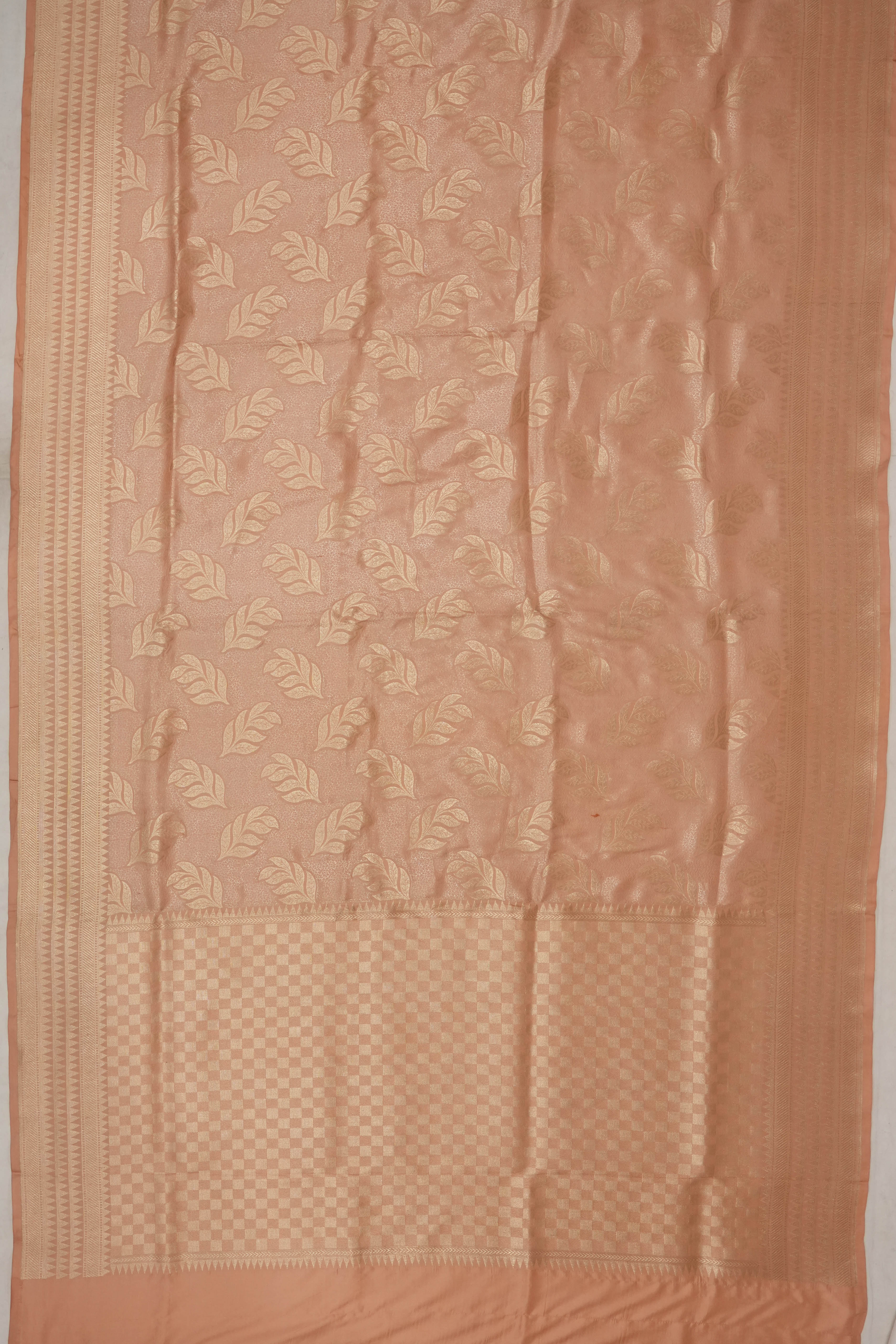 Banarasi Silk Brocade Peach Saree