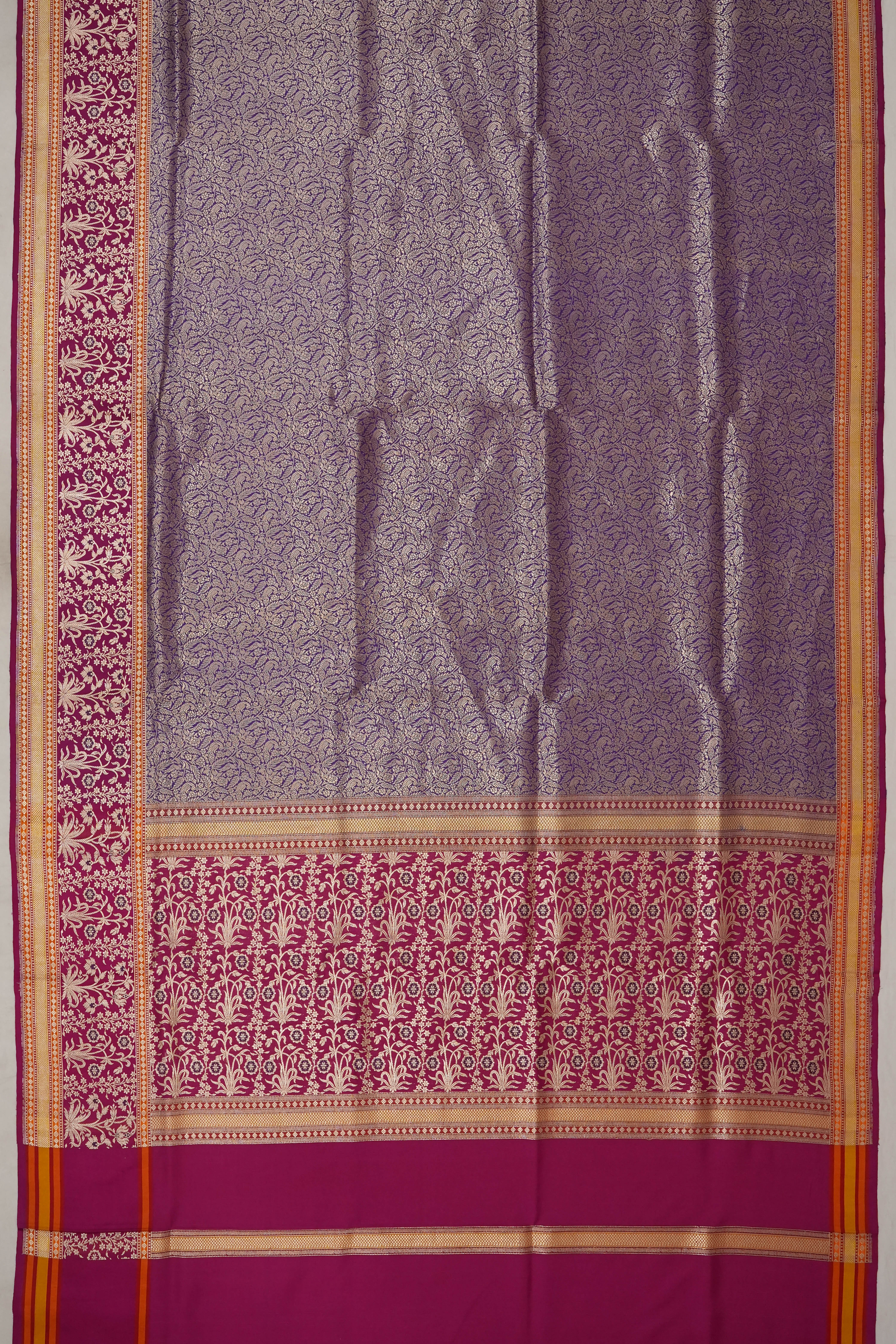 Banarasi Silk Brocade Blue Saree