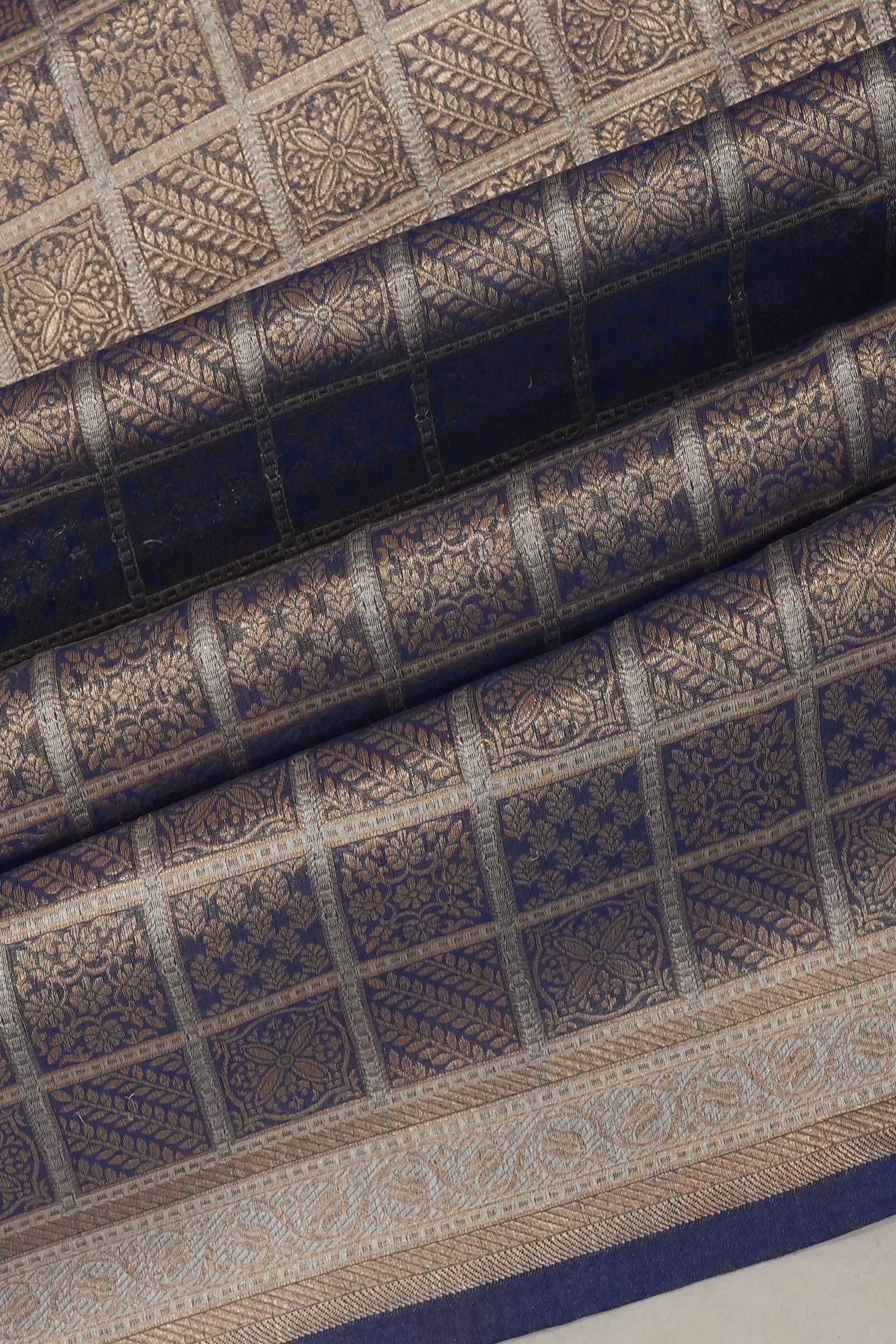 Banarasi Silk Brocade Blue Saree