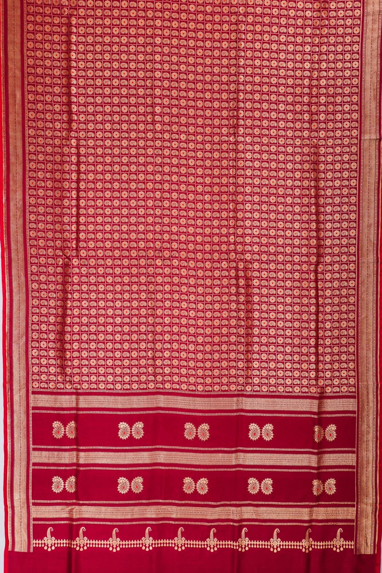 Banarasi Silk Brocade Red Saree