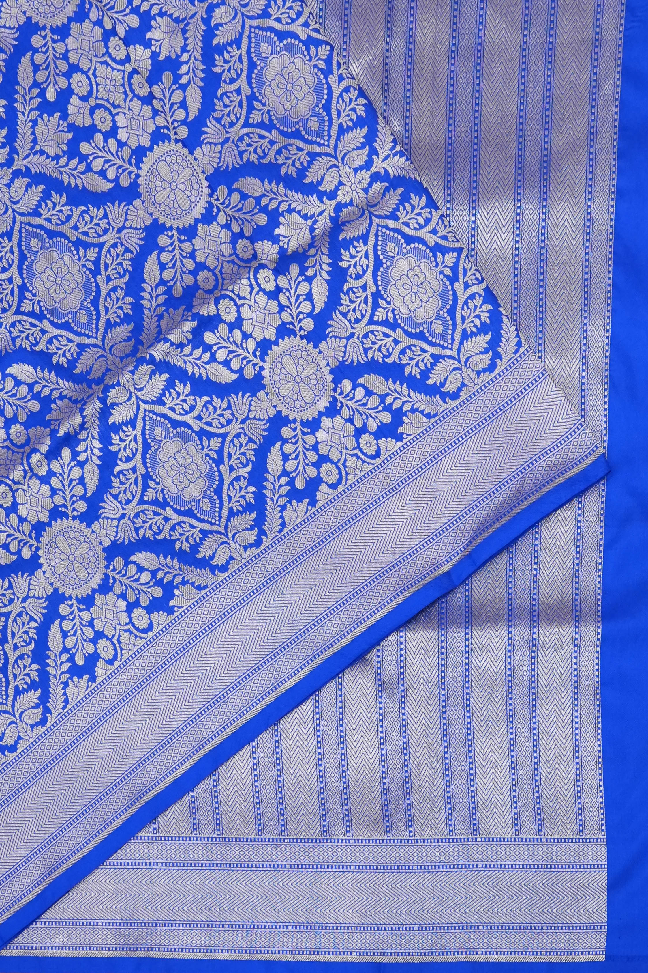 Banarasi Silk Brocade Royal Blue Saree