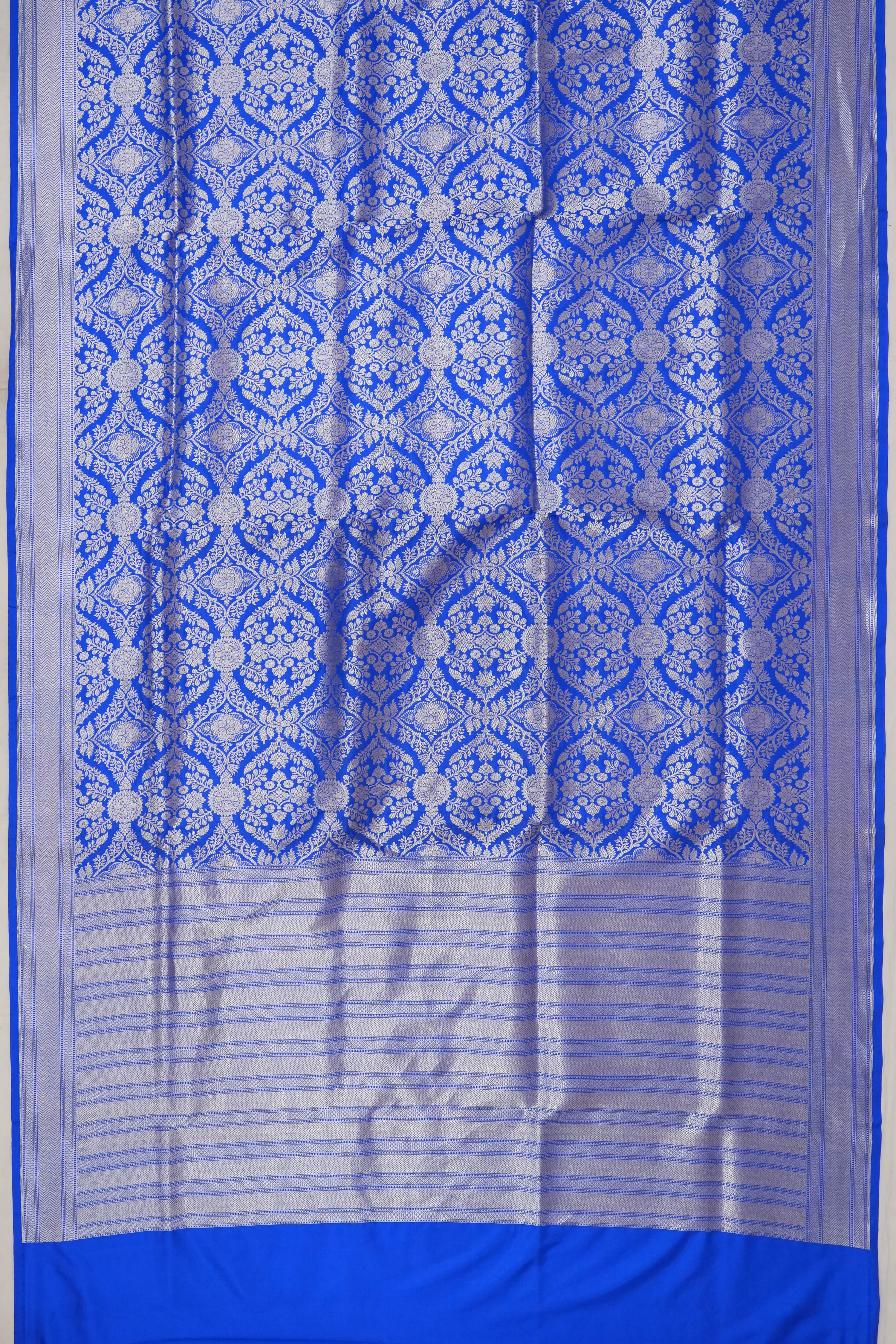 Banarasi Silk Brocade Royal Blue Saree