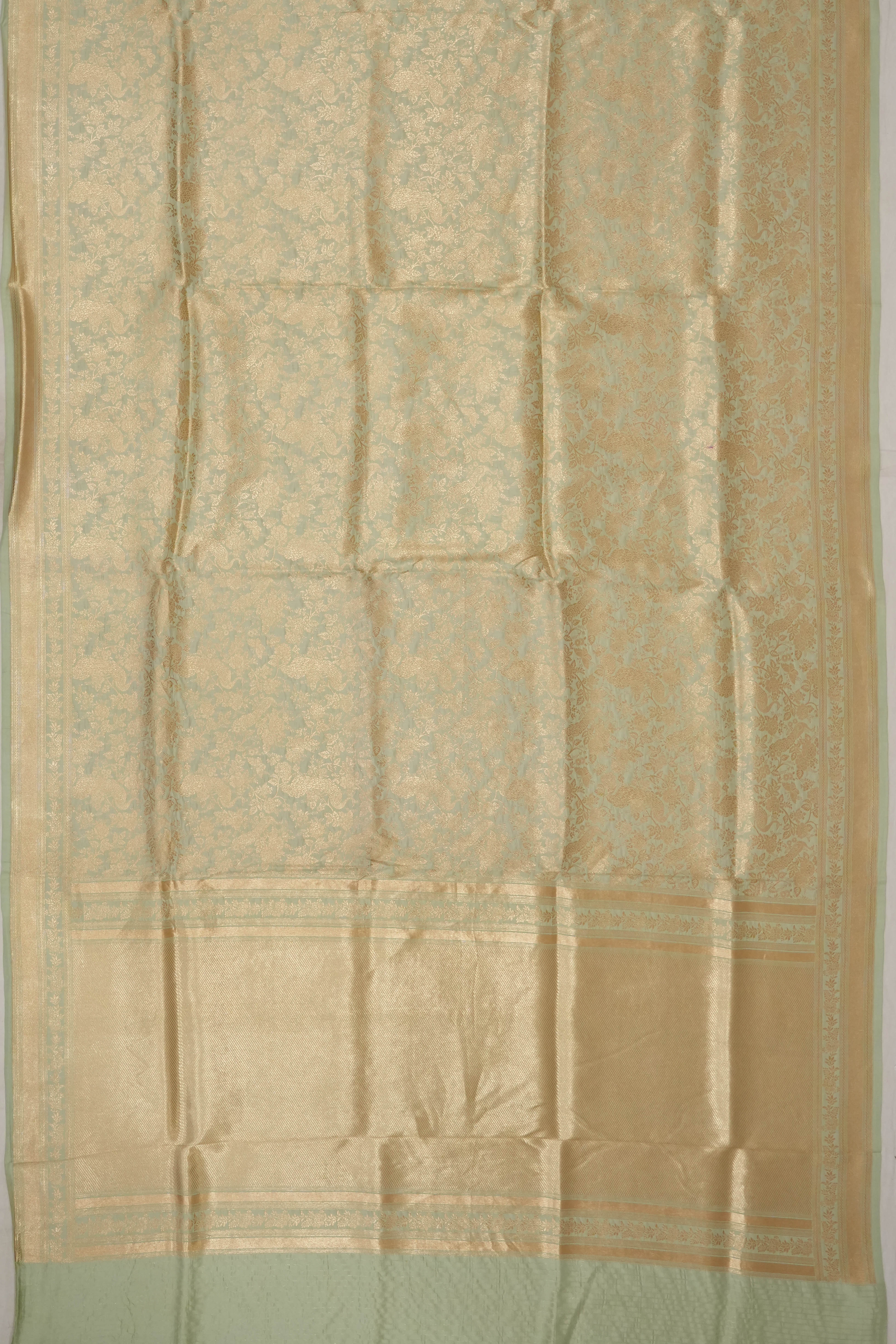 Banarasi Silk Brocade Pastel Green Saree