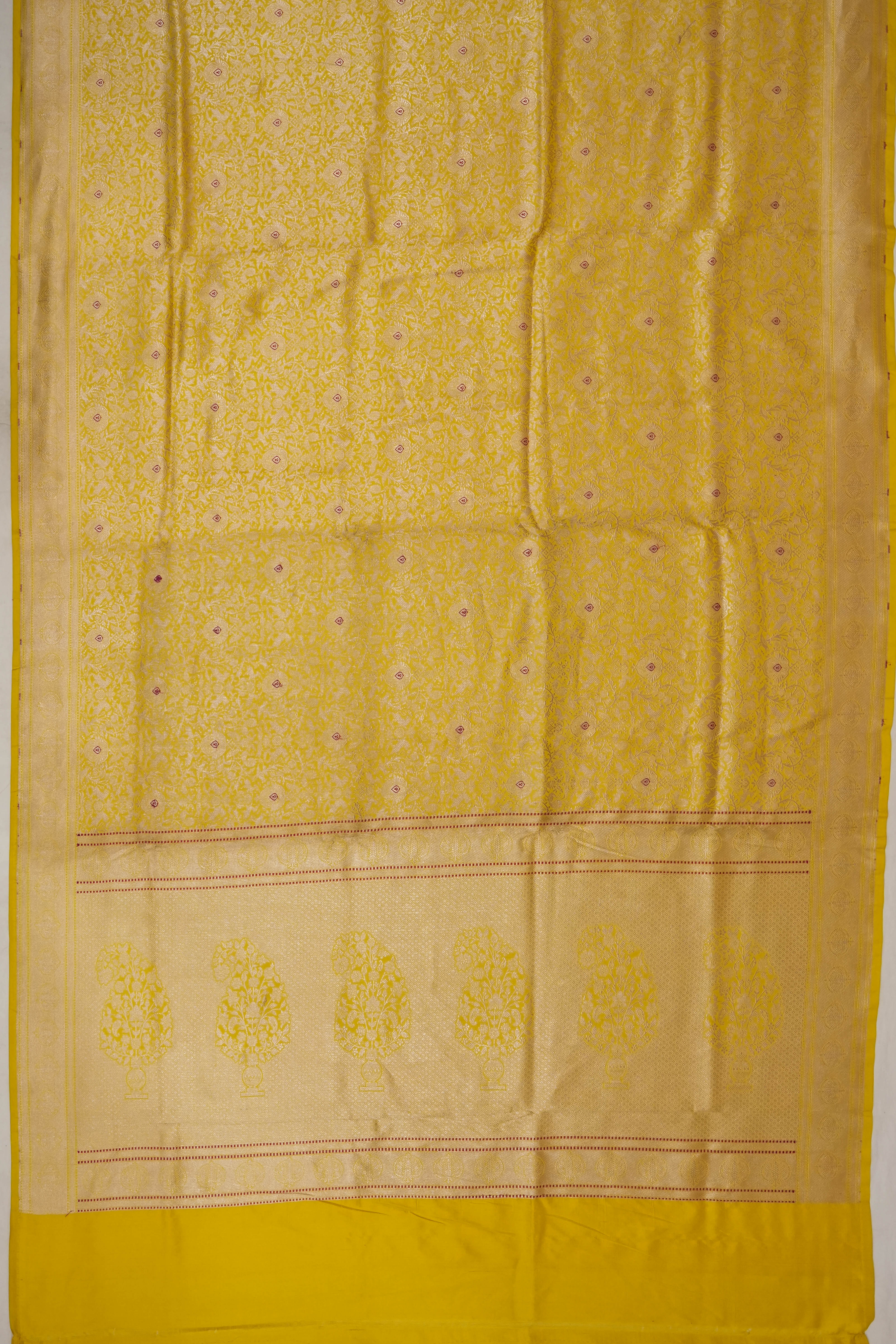 Banarasi Silk Brocade Yellow Saree