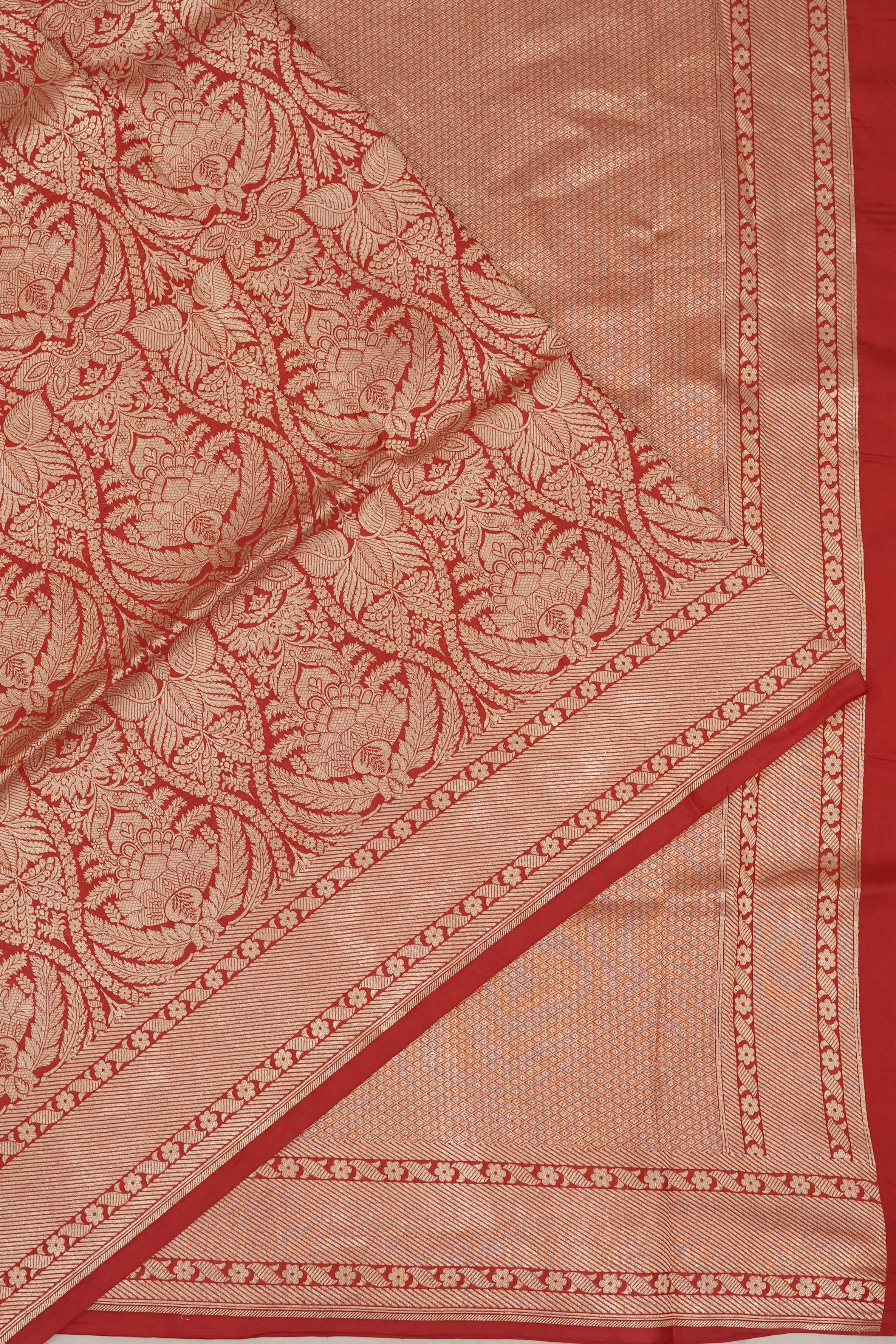 Banarasi Silk Brocade Red Saree