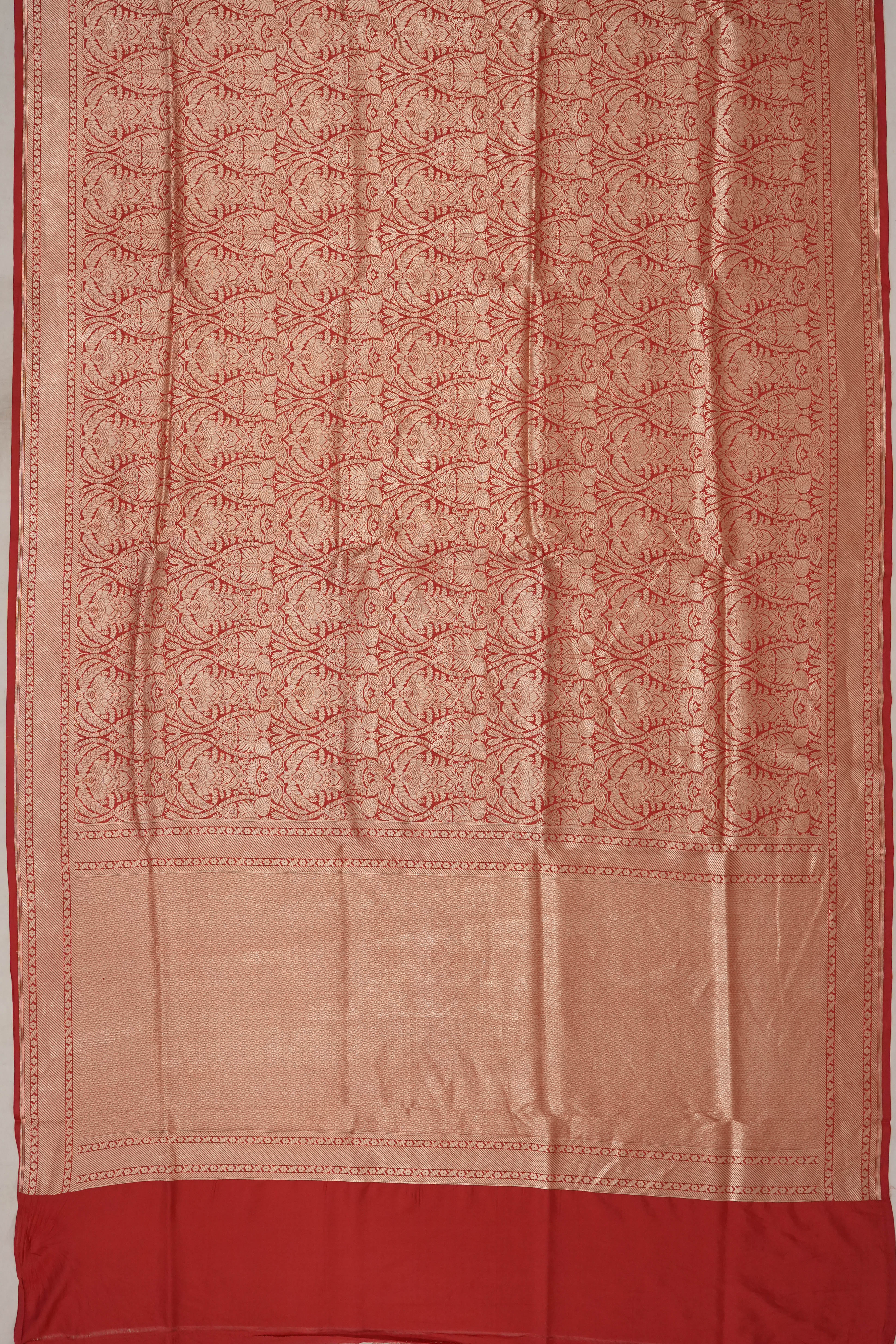 Banarasi Silk Brocade Red Saree