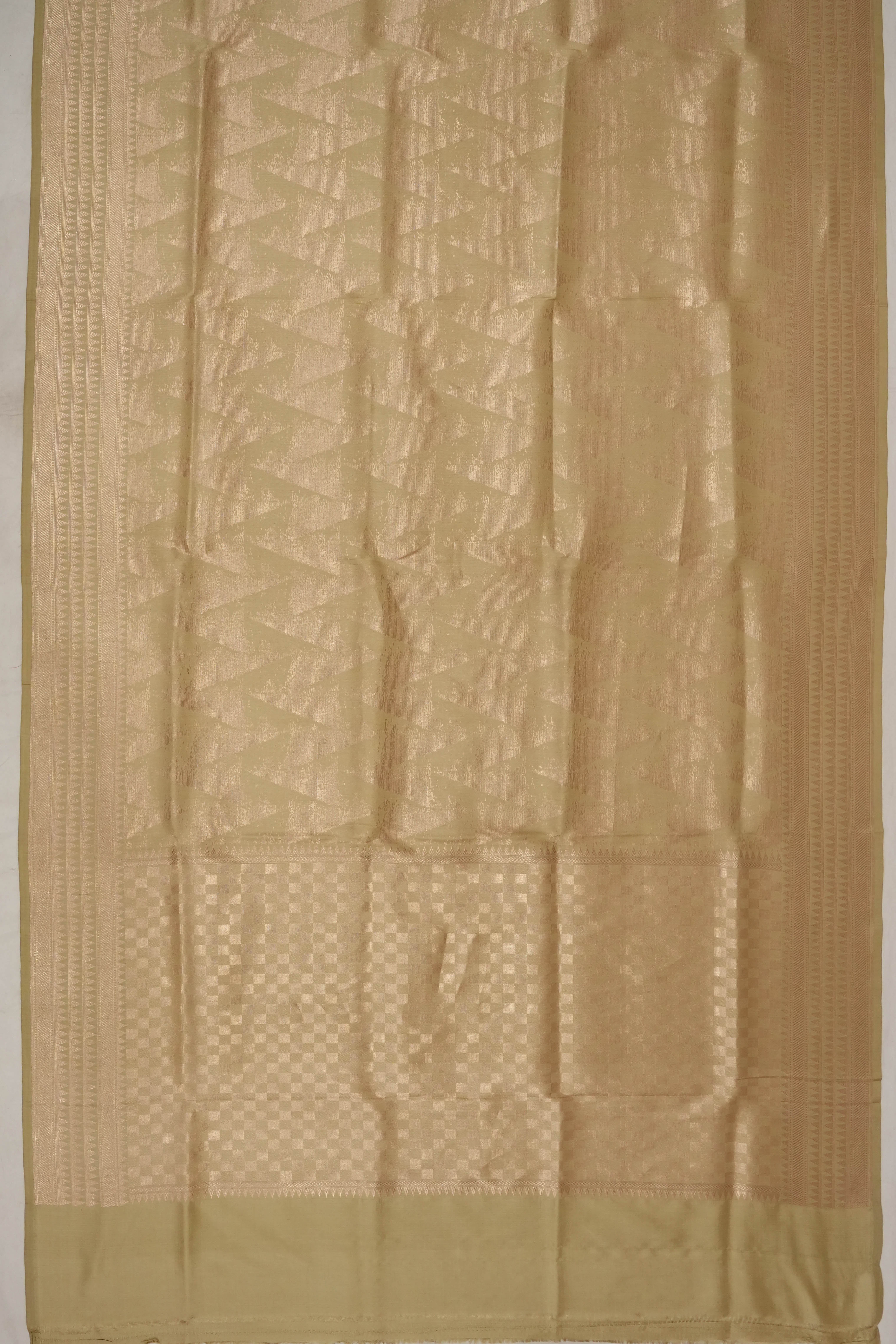 Banarasi Silk Brocade Olive Green Saree