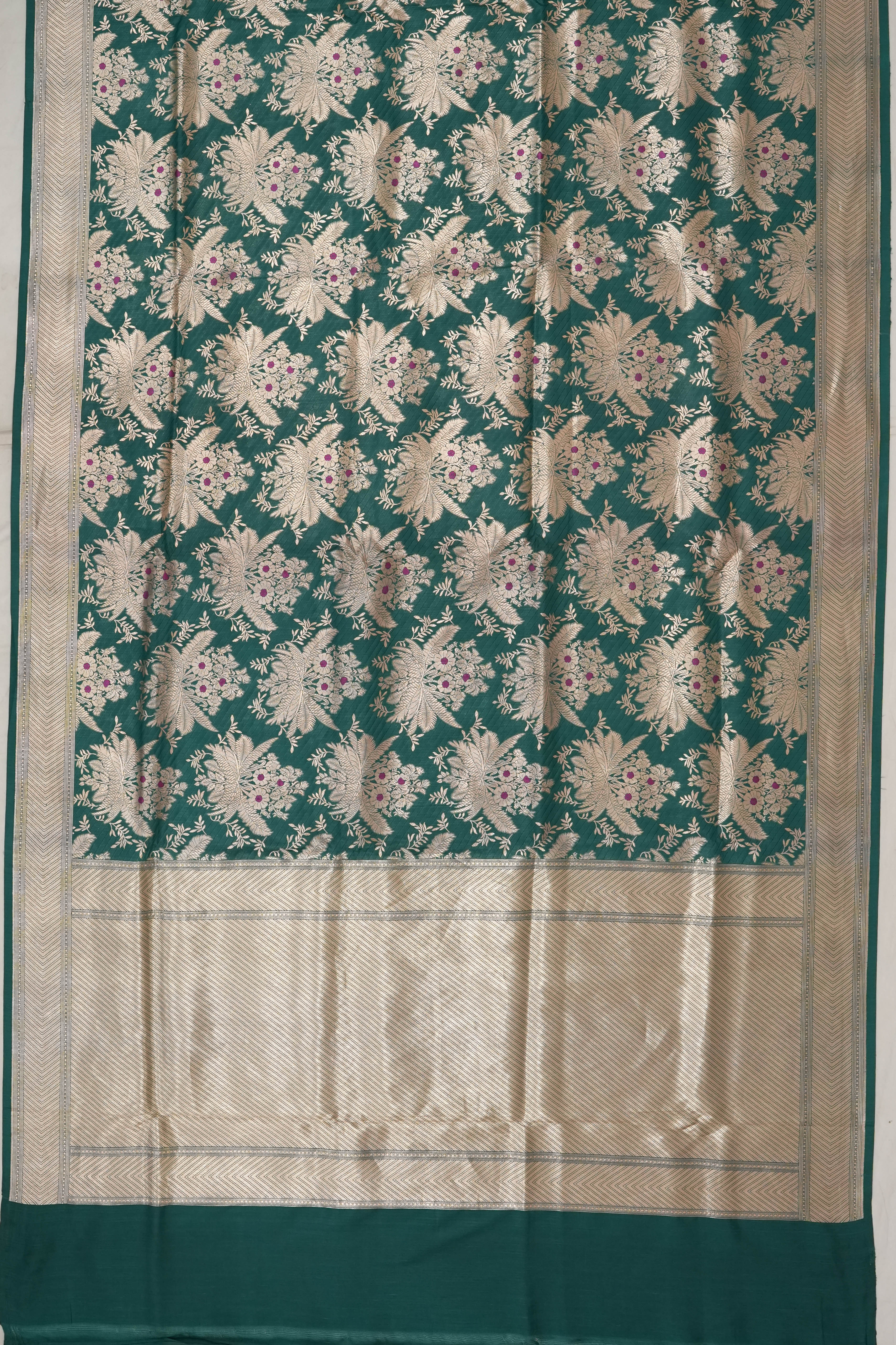 Banarasi Silk Brocade Green Saree