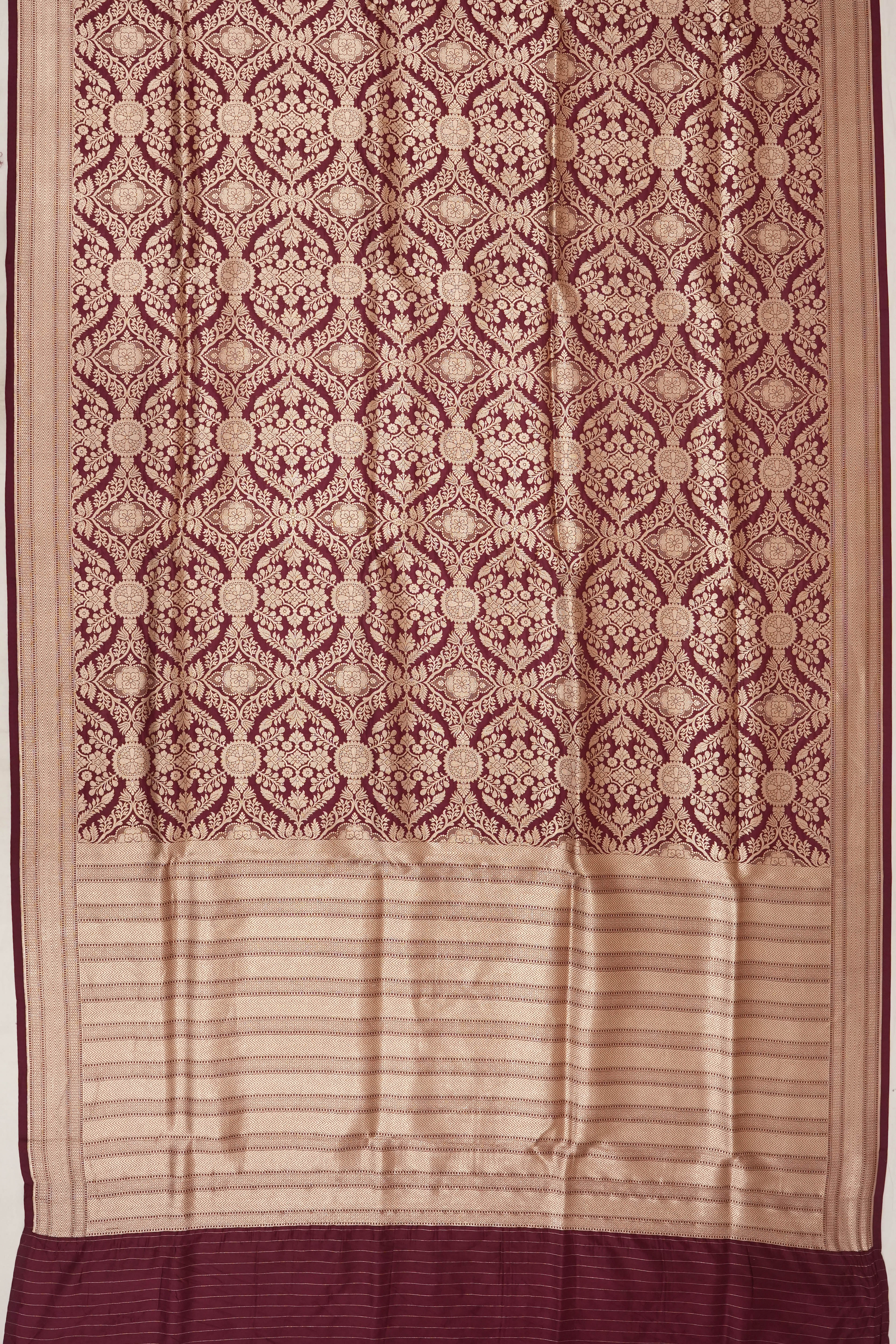 Banarasi Silk Brocade Maroon Saree