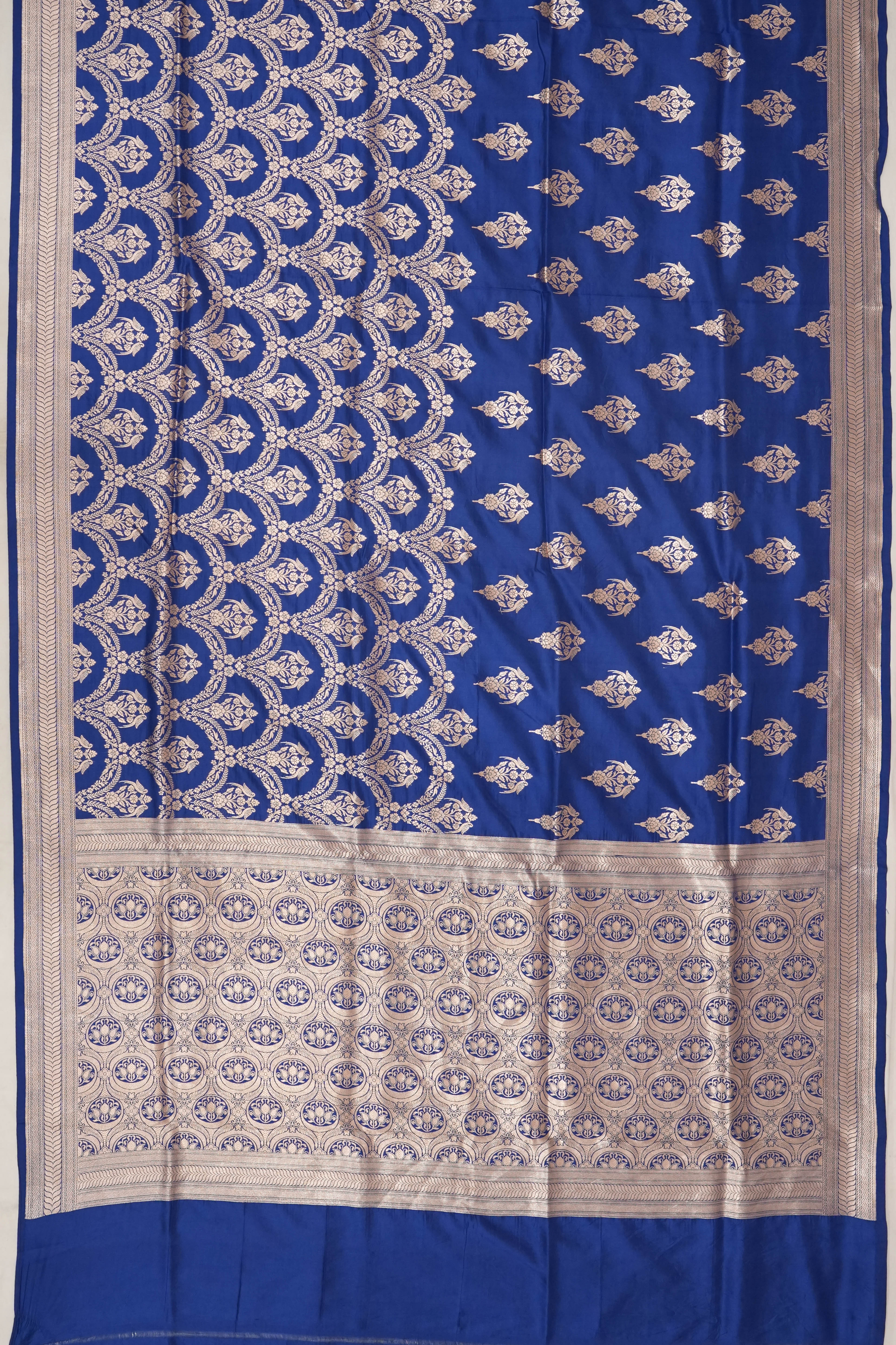 Banarasi Silk Brocade Blue Saree