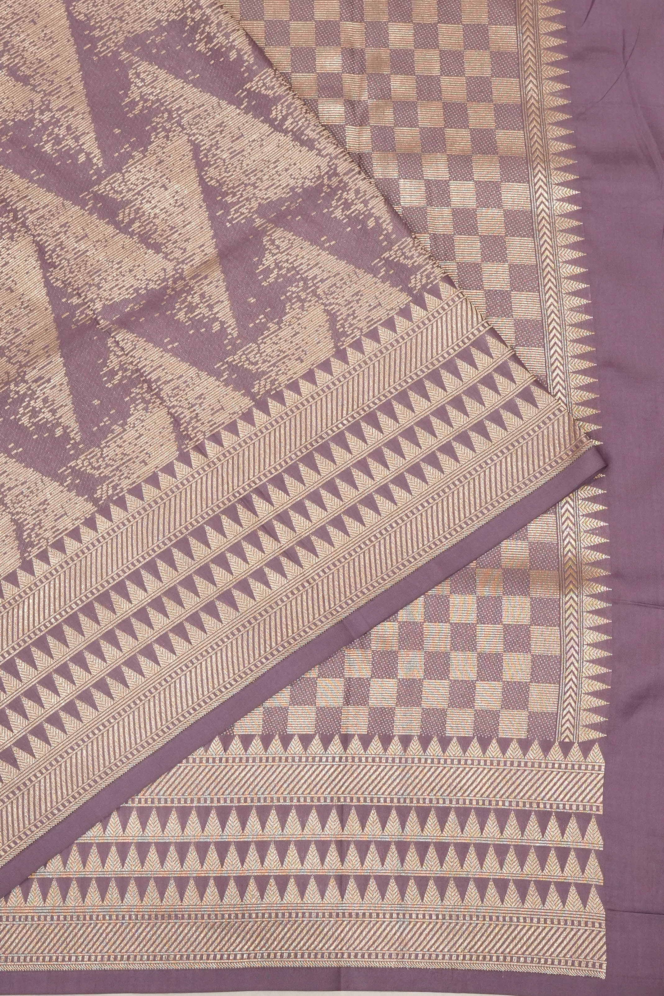 Banarasi Silk Brocade Lilac Saree
