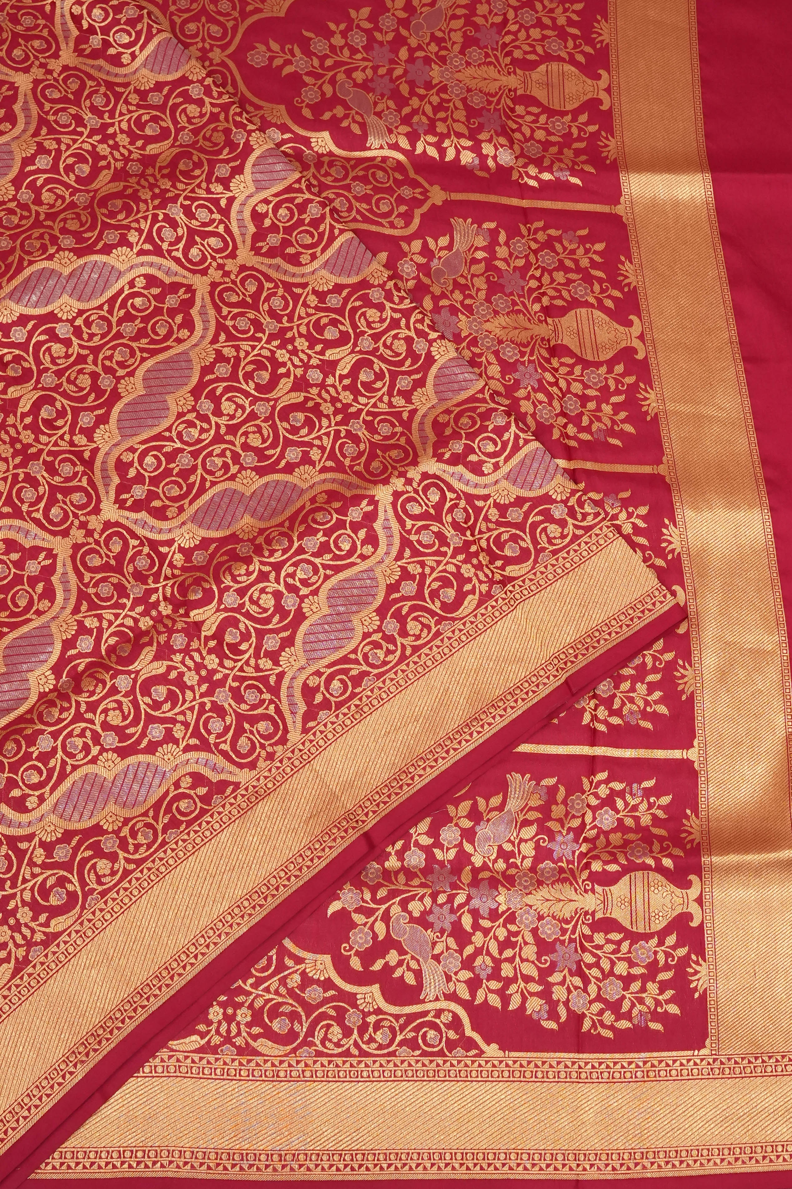 Banarasi Silk Brocade Red Saree