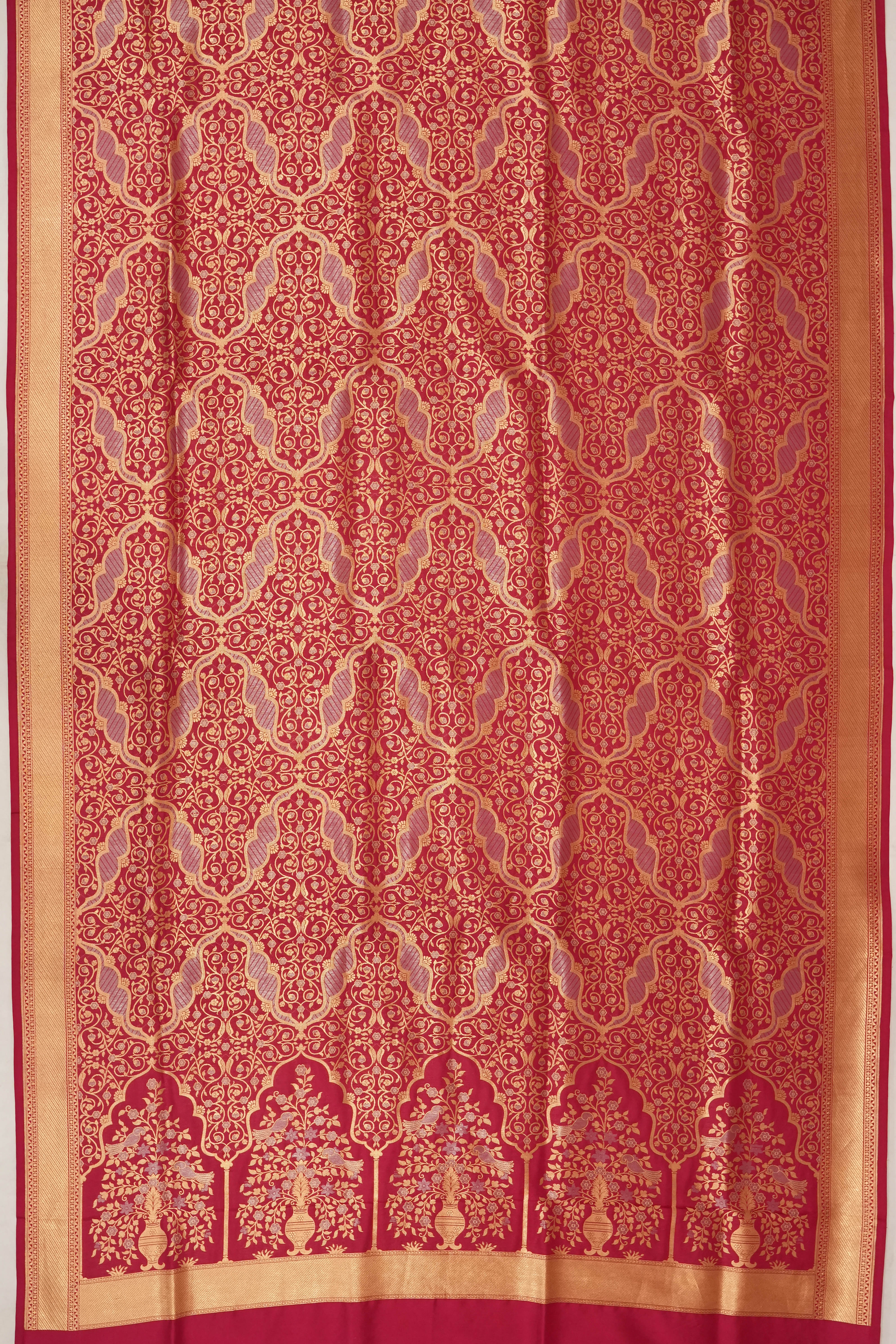Banarasi Silk Brocade Red Saree