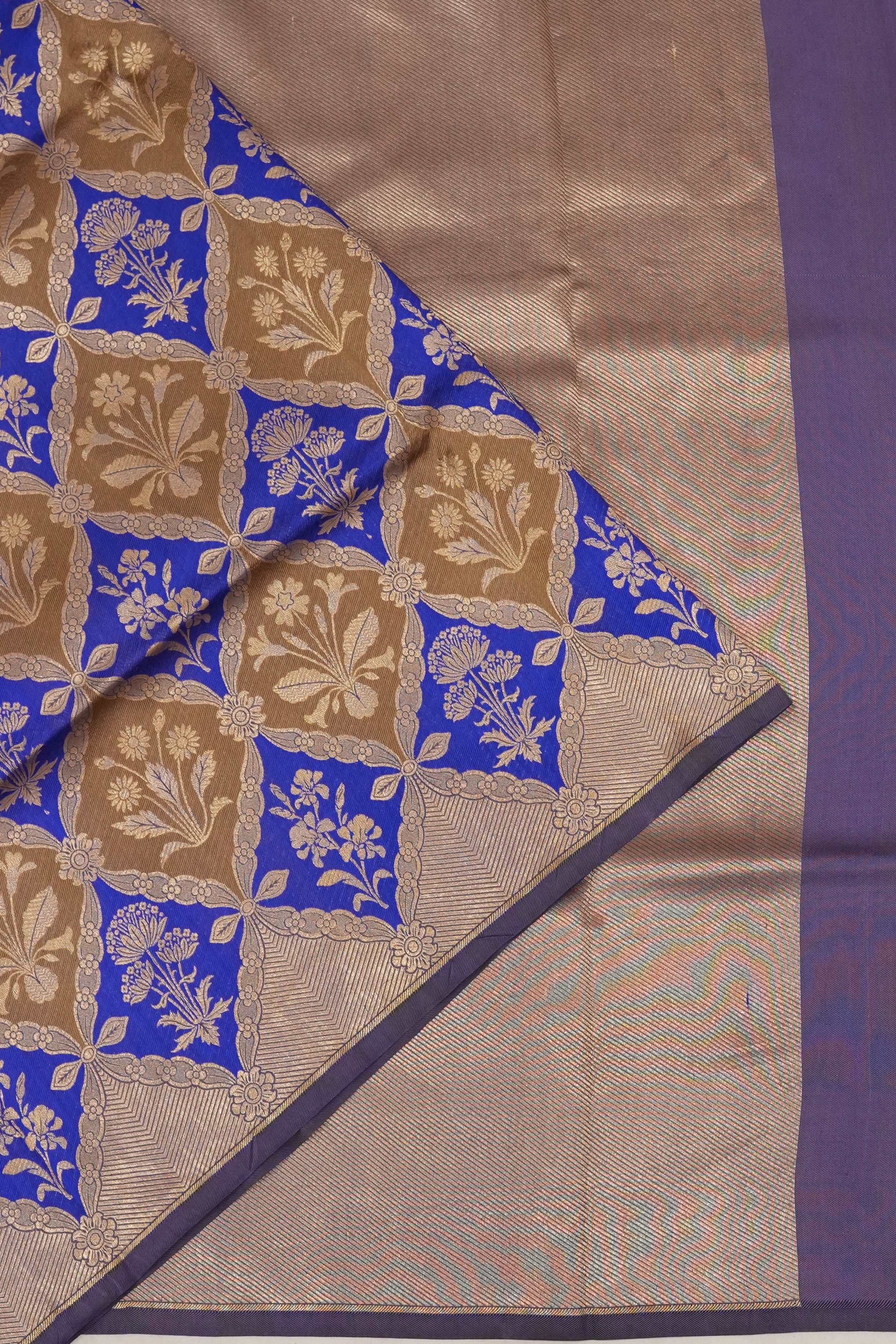 Banarasi Silk Brocade Blue Saree