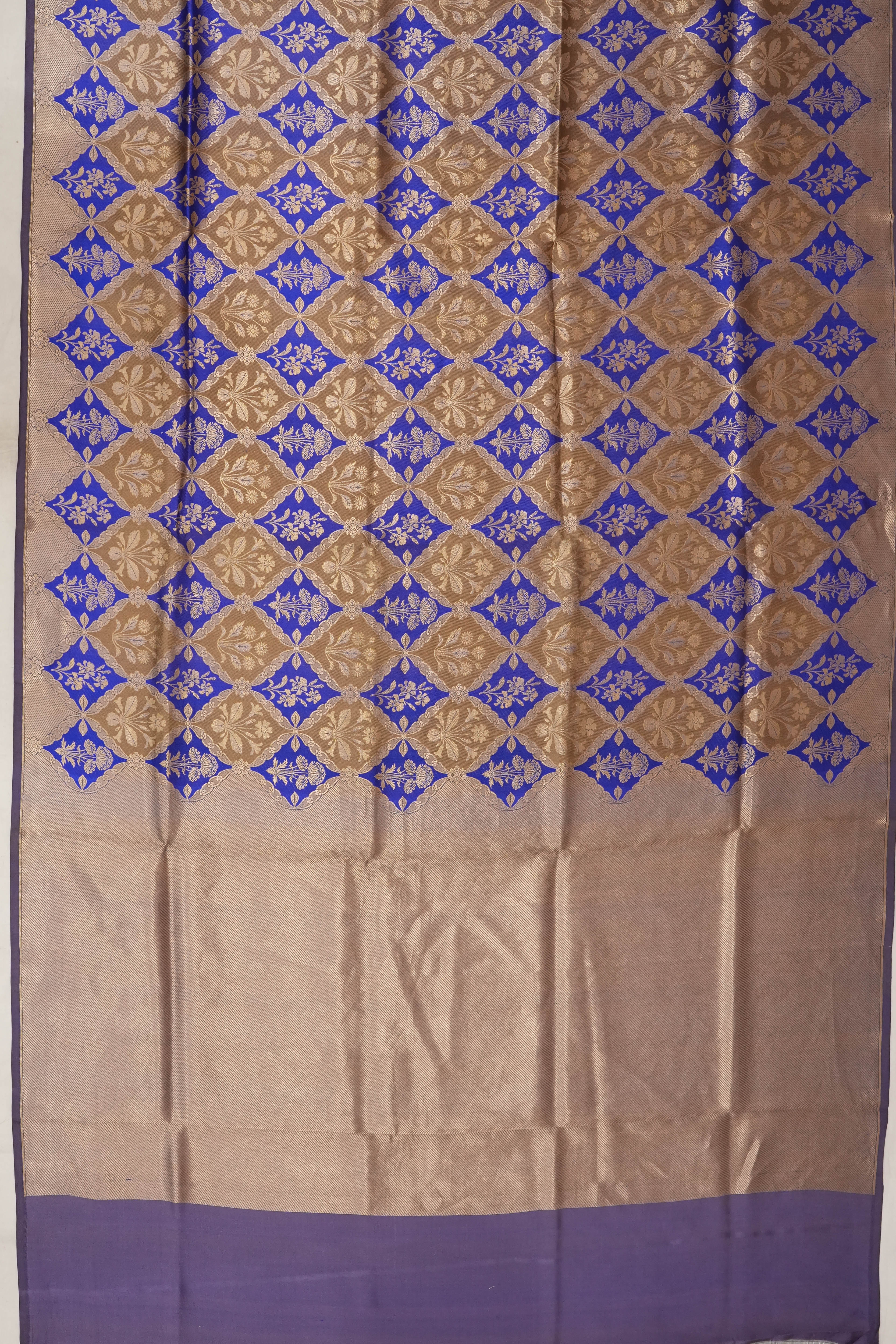 Banarasi Silk Brocade Blue Saree