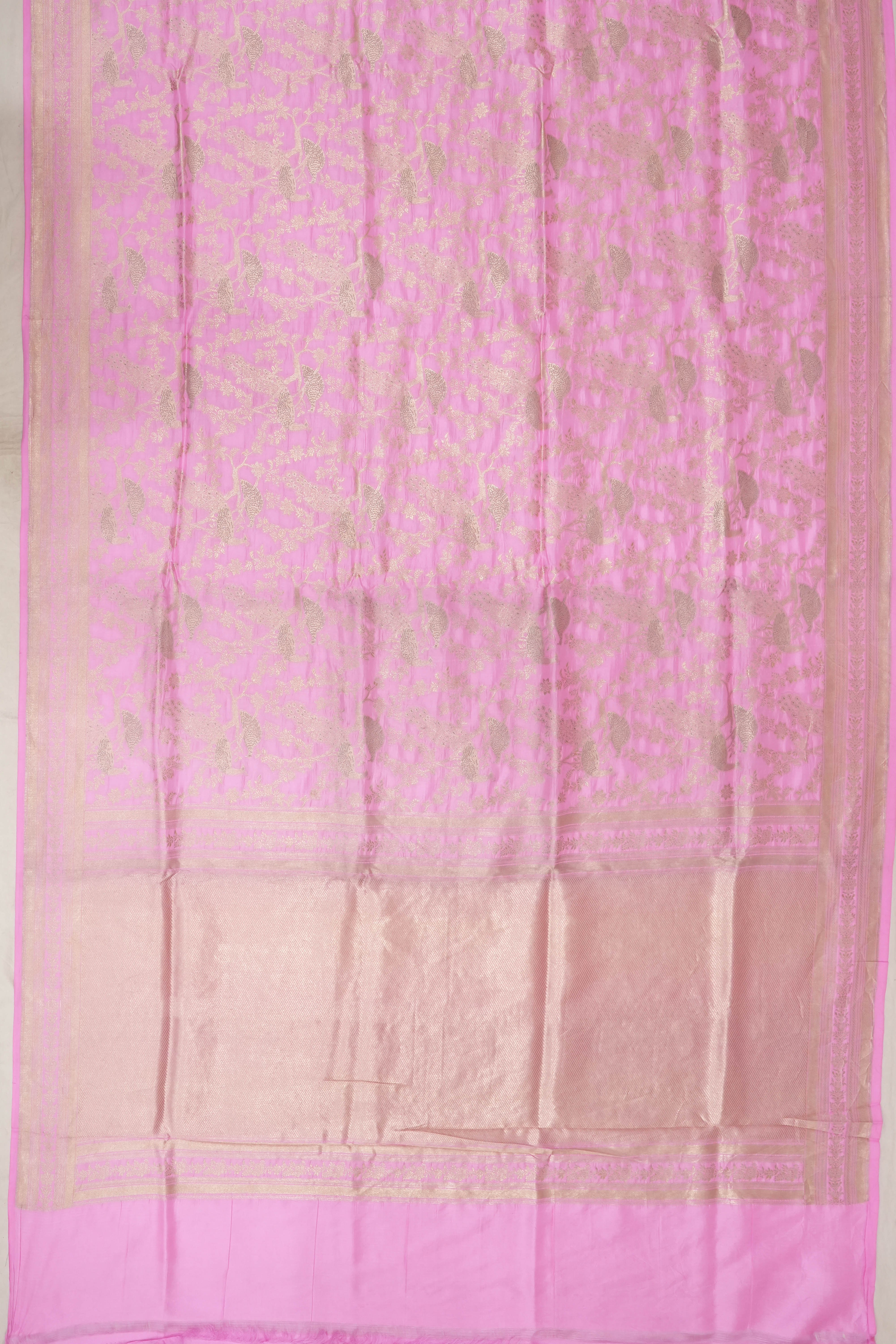 Banarasi Silk Brocade Baby Pink Saree