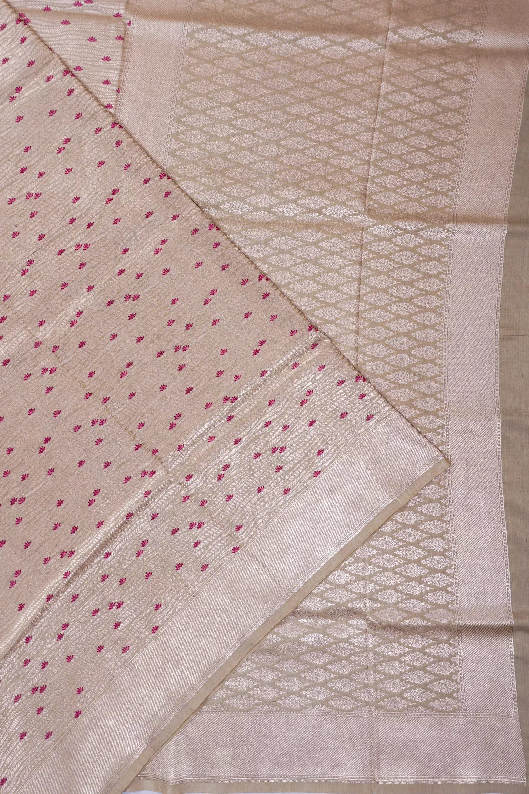Banarasi Silk Brocade Beige Saree