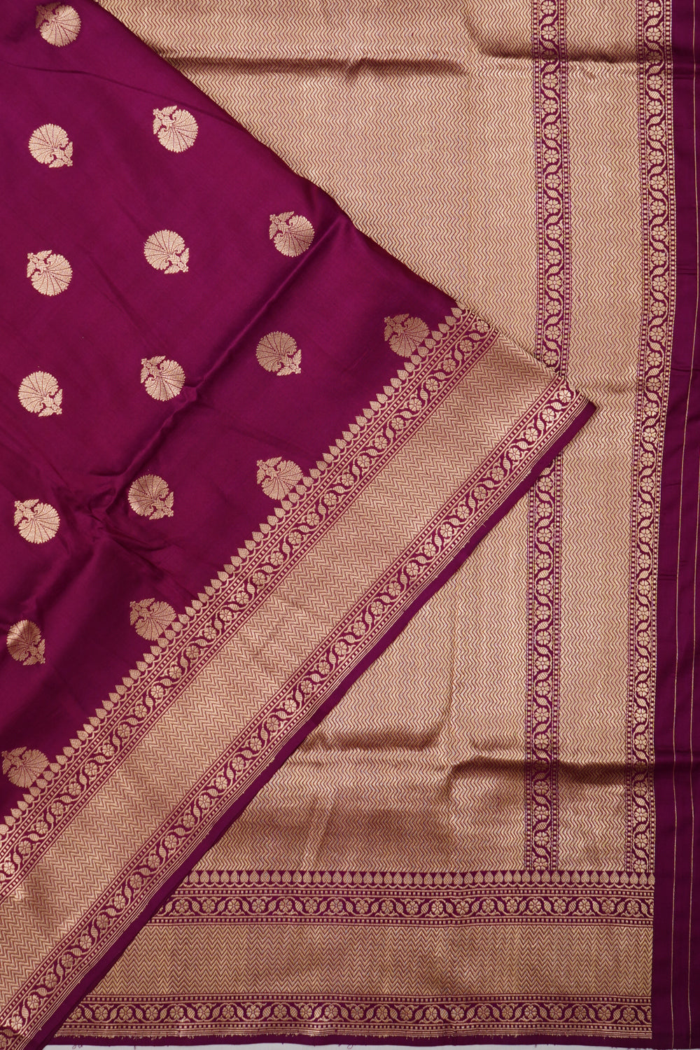 Banarasi Silk Butta Burgundy Saree