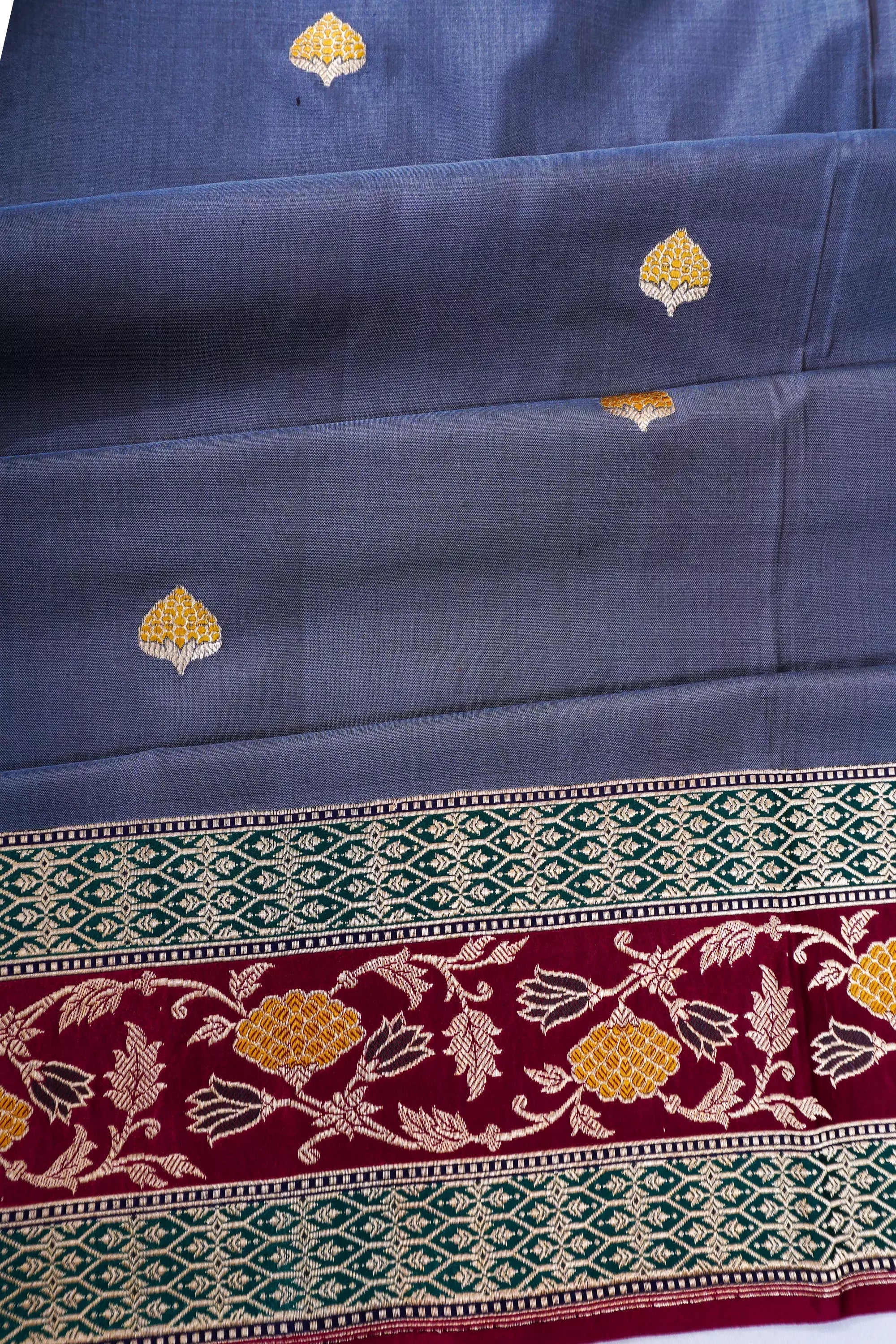 Banarasi Silk Butta Blue Saree