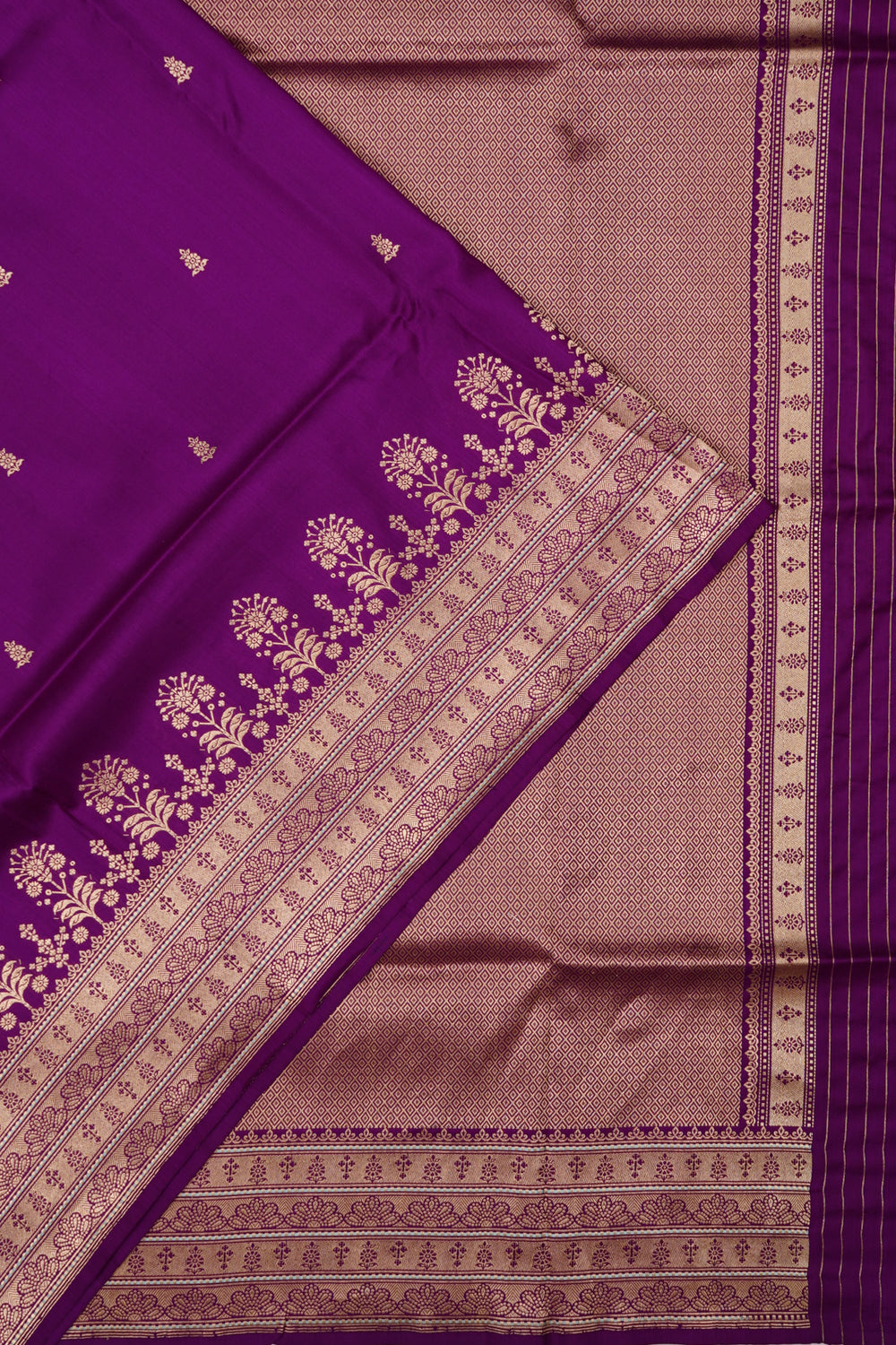 Banarasi Katan Silk Butta Purple Saree