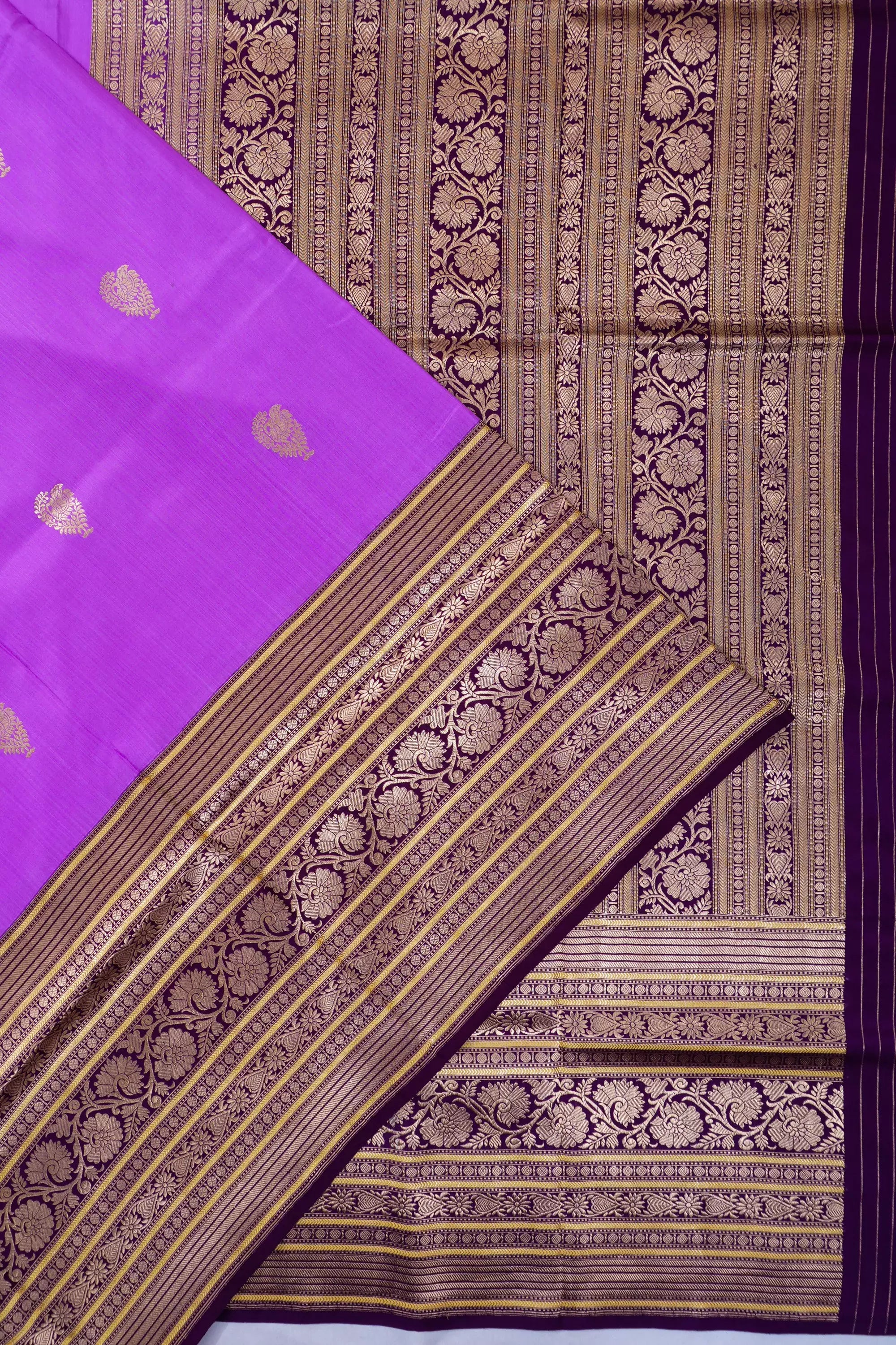 Banarasi Silk Butta Lavender Saree