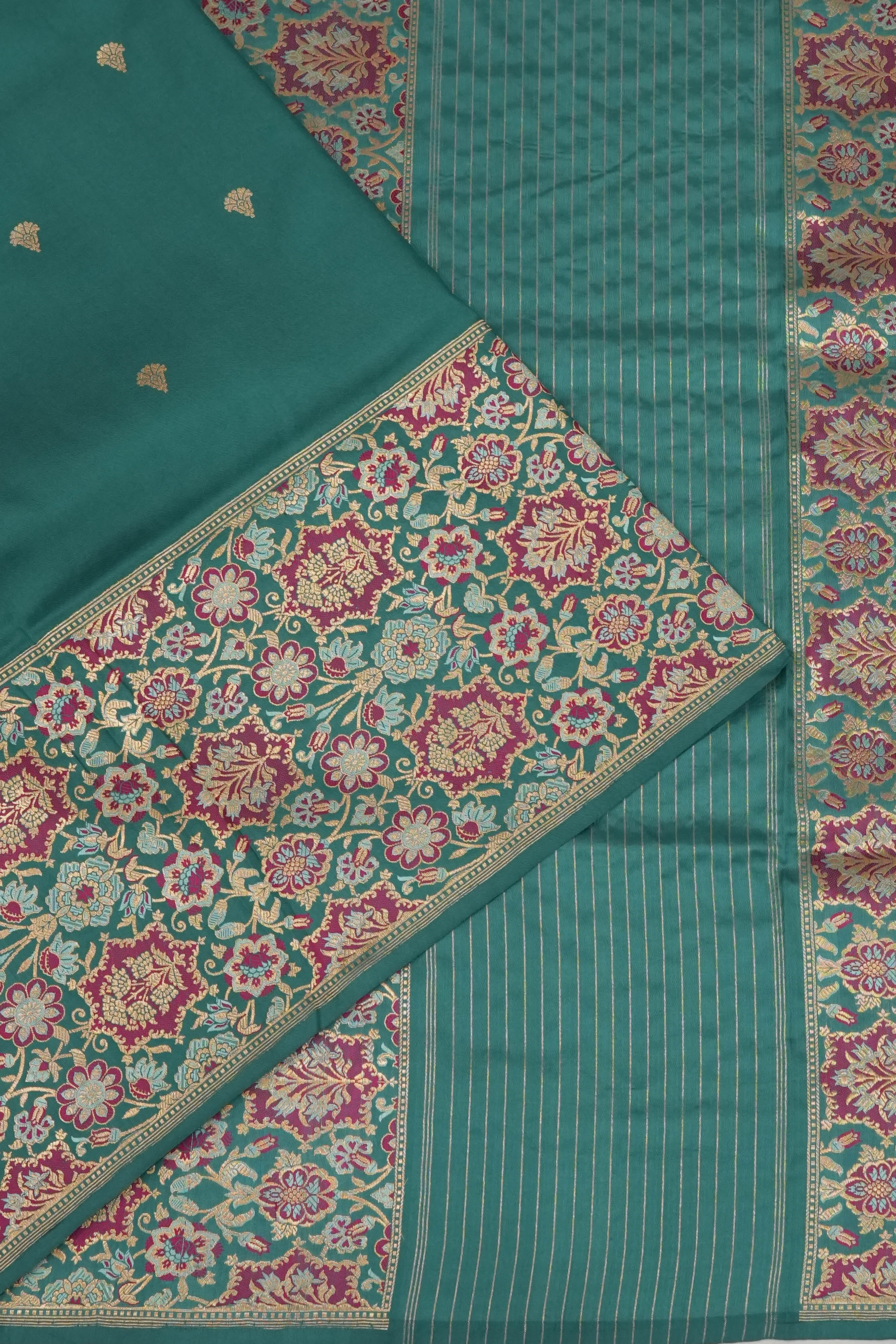 Banarasi Silk Butta Green Saree