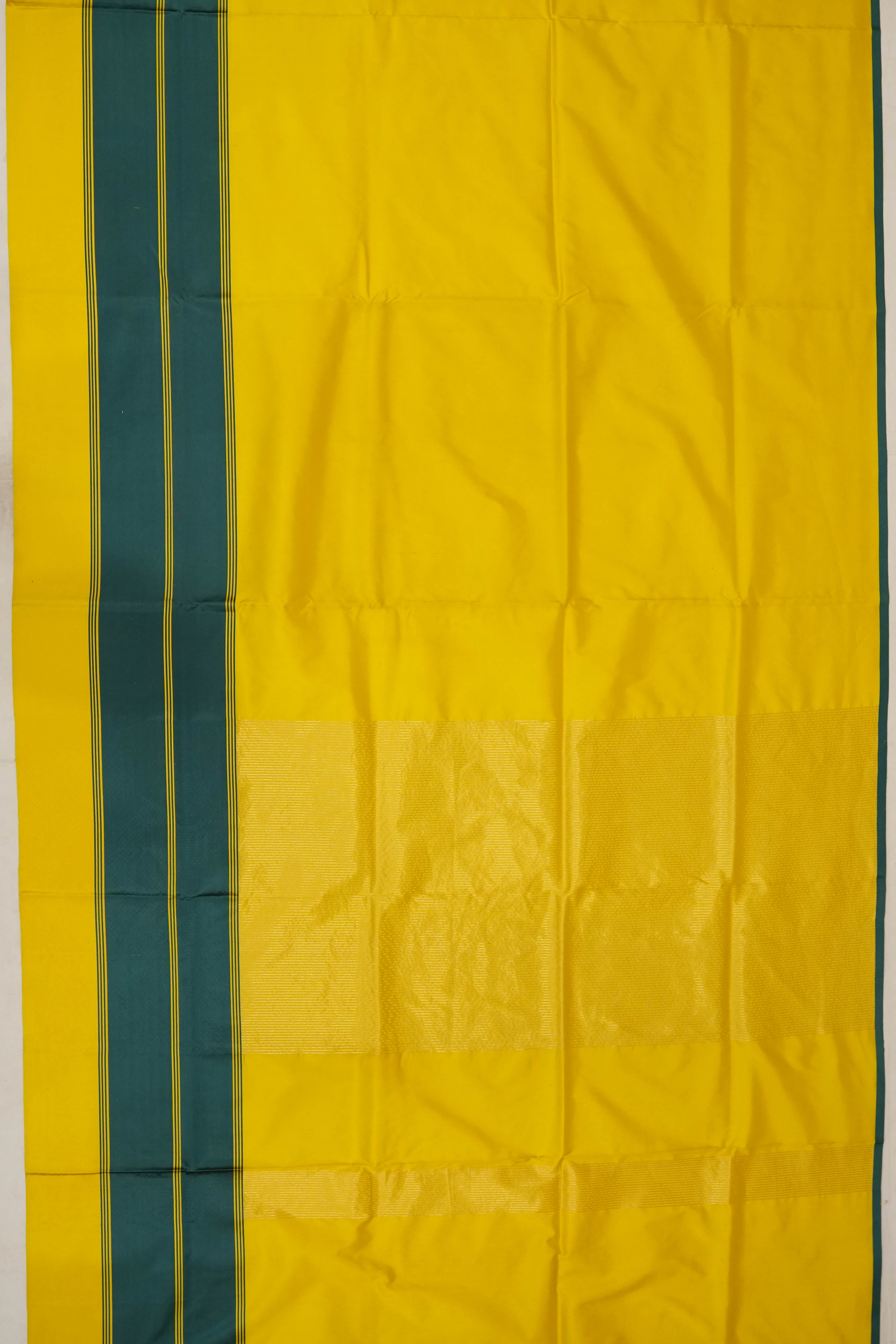 Banarasi Satin Plain Yellow Saree
