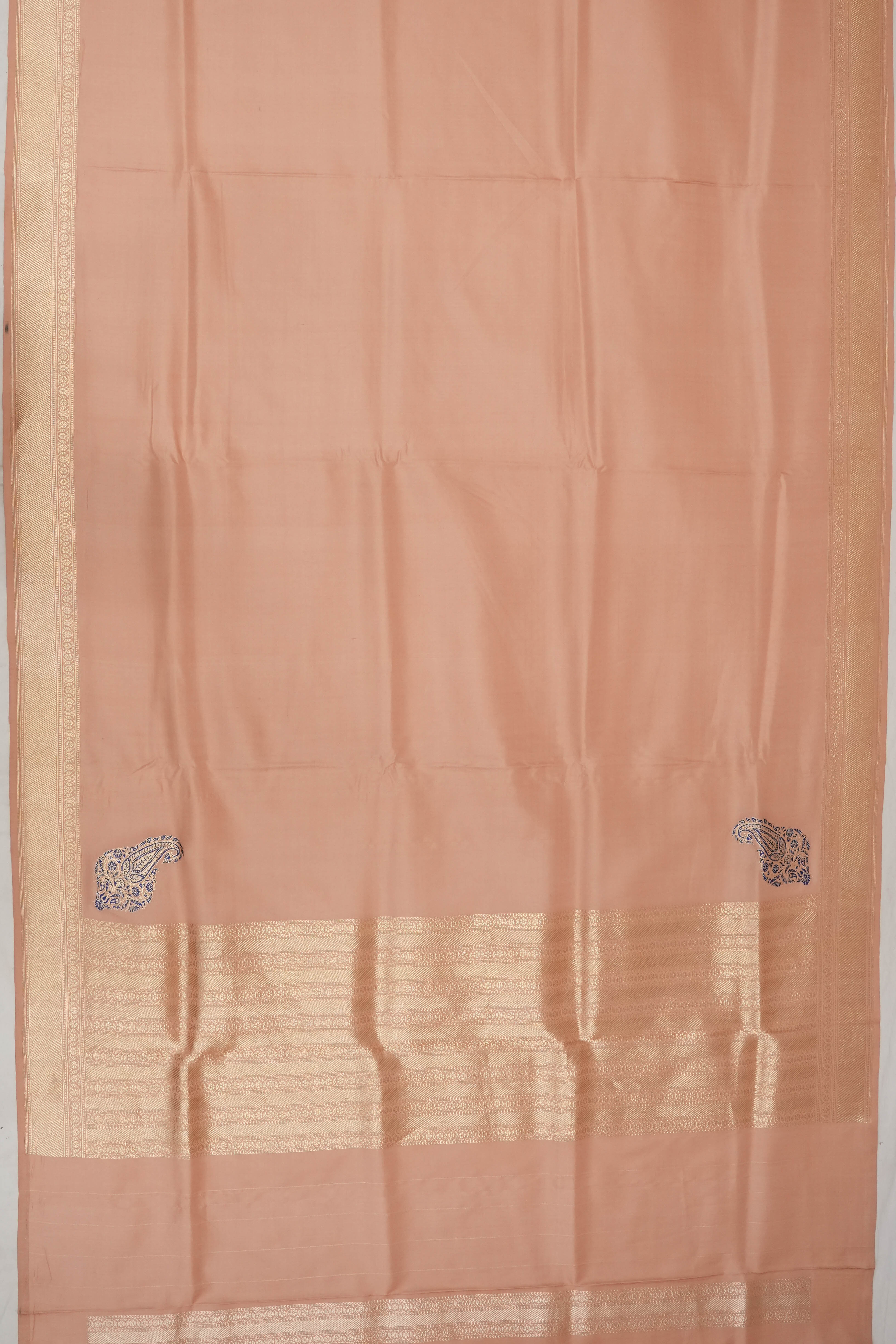 Banarasi Silk Plain Peach Saree