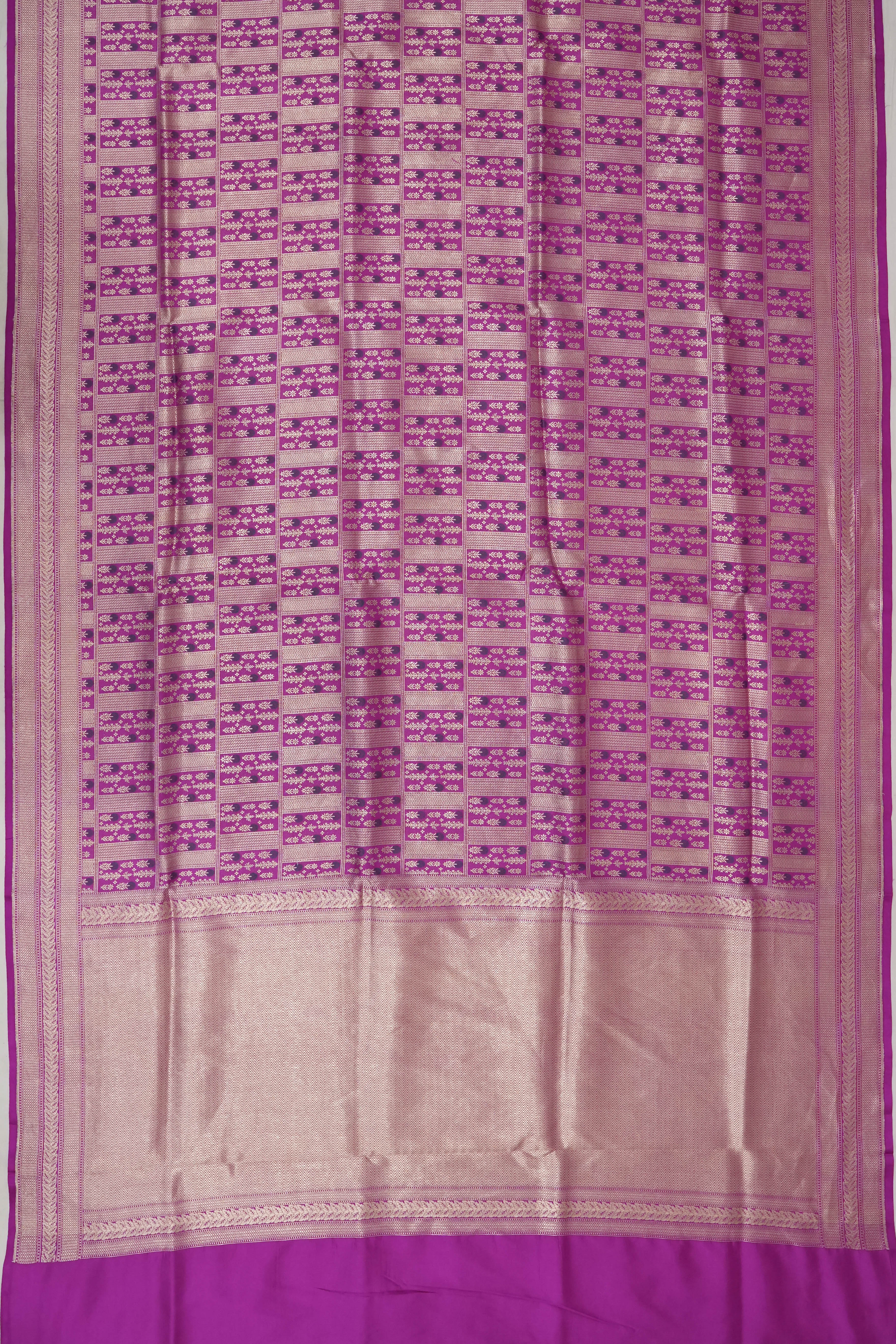 Banarasi Silk Brocade Magenta Pink Saree
