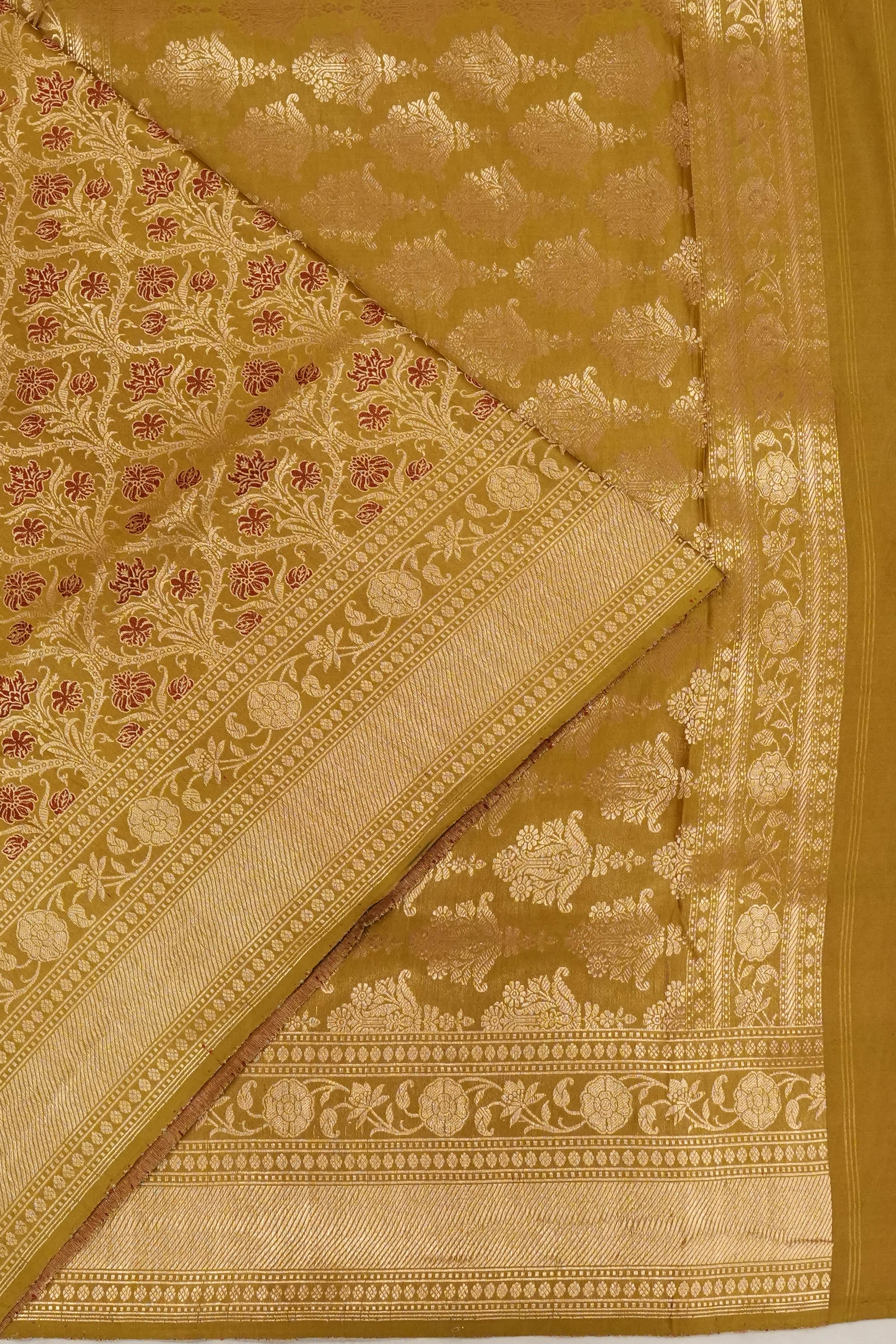 Banarasi Silk Brocade Mustard Yellow Saree