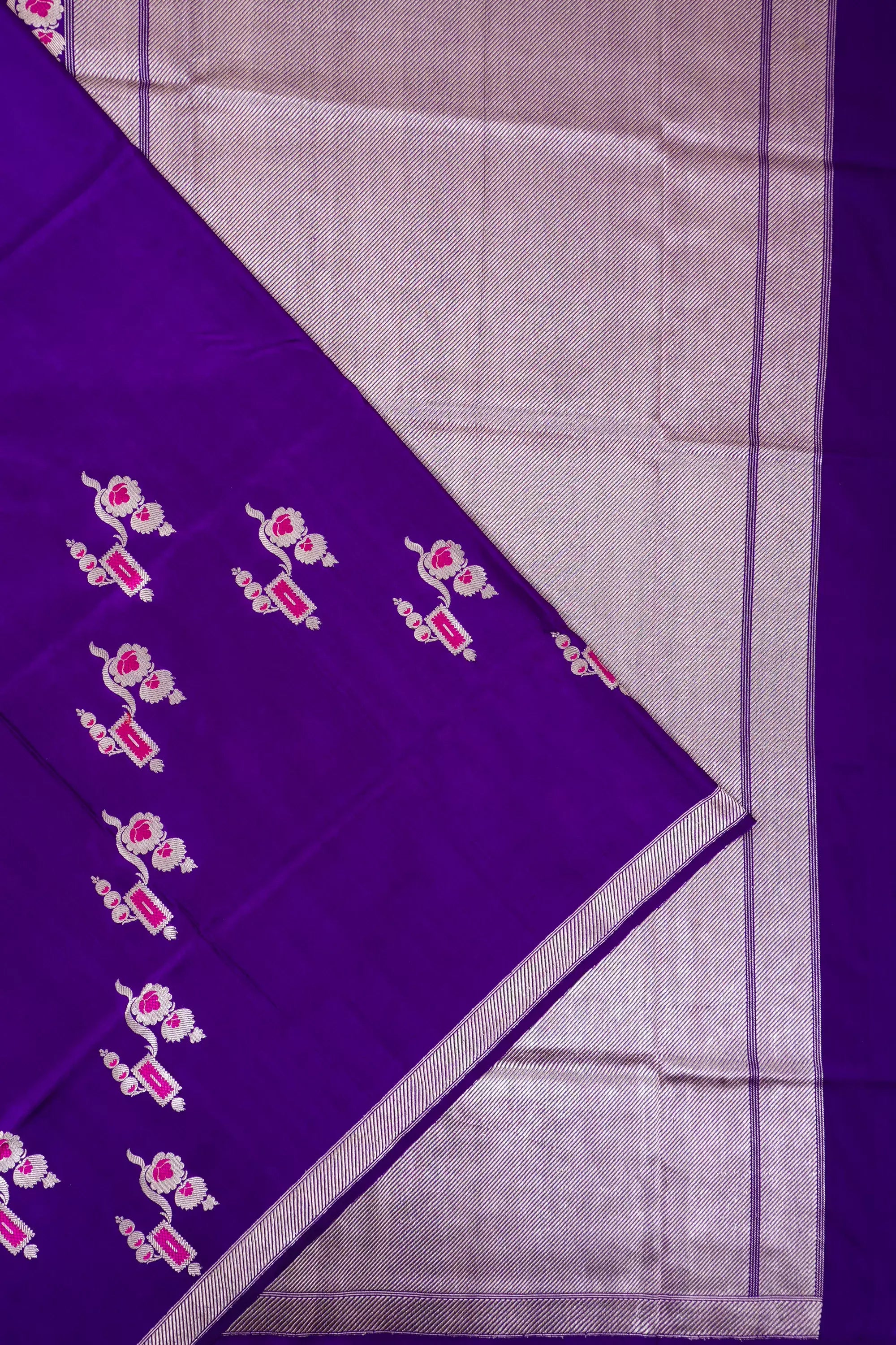 Banarasi Silk Brocade Purple Saree