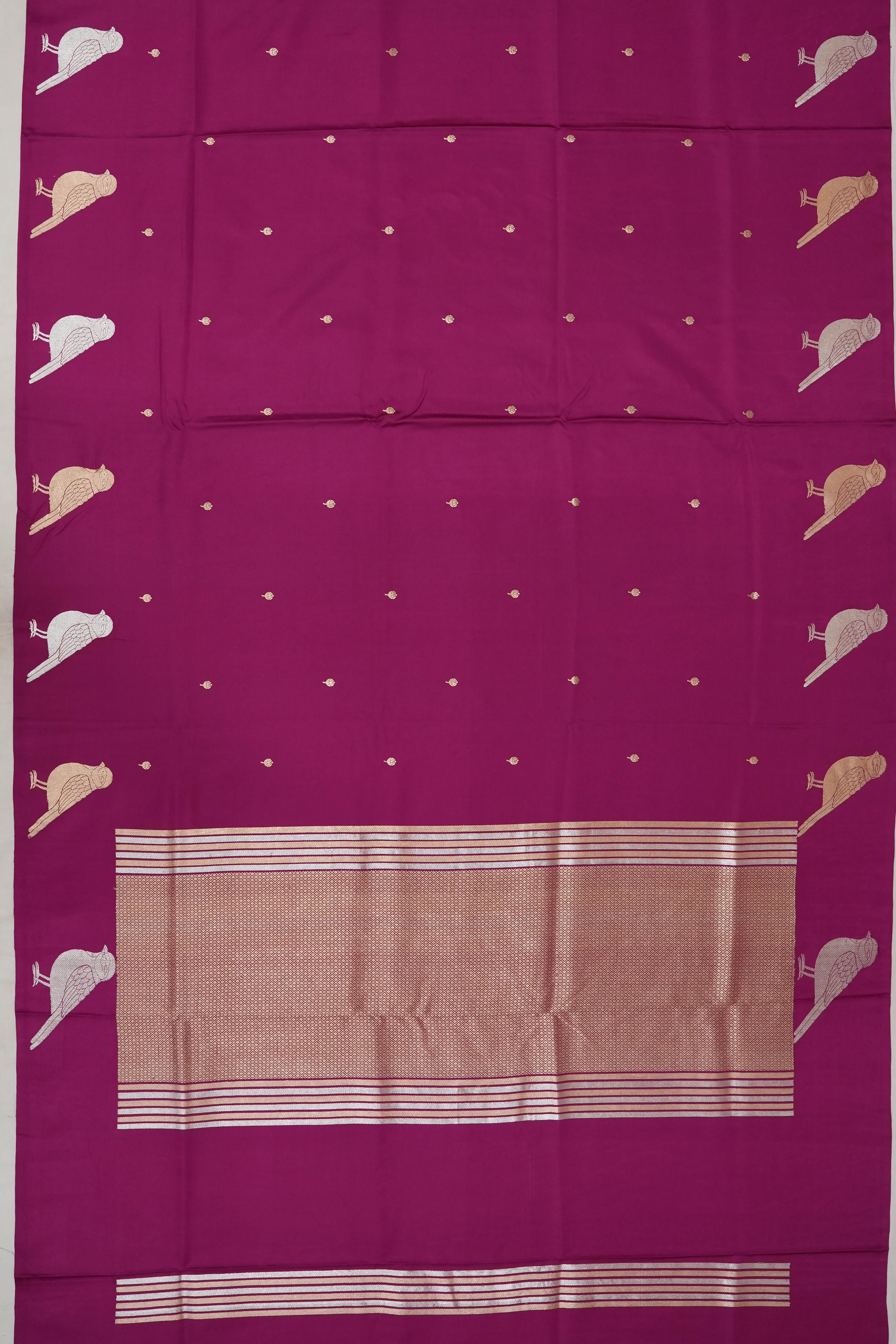 Banarasi Satin Butta Purple Saree