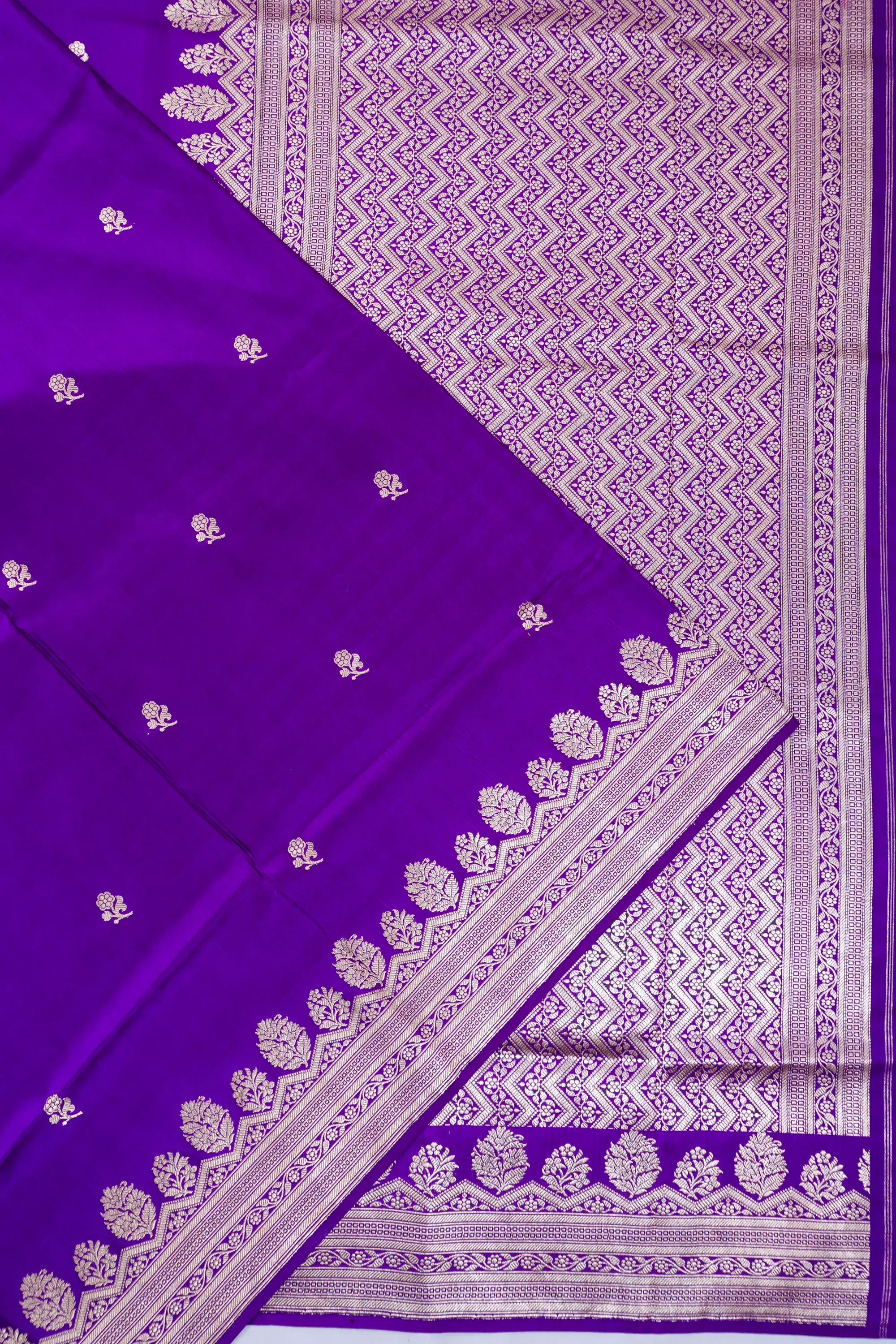 Banarasi Silk Brocade Purple Saree