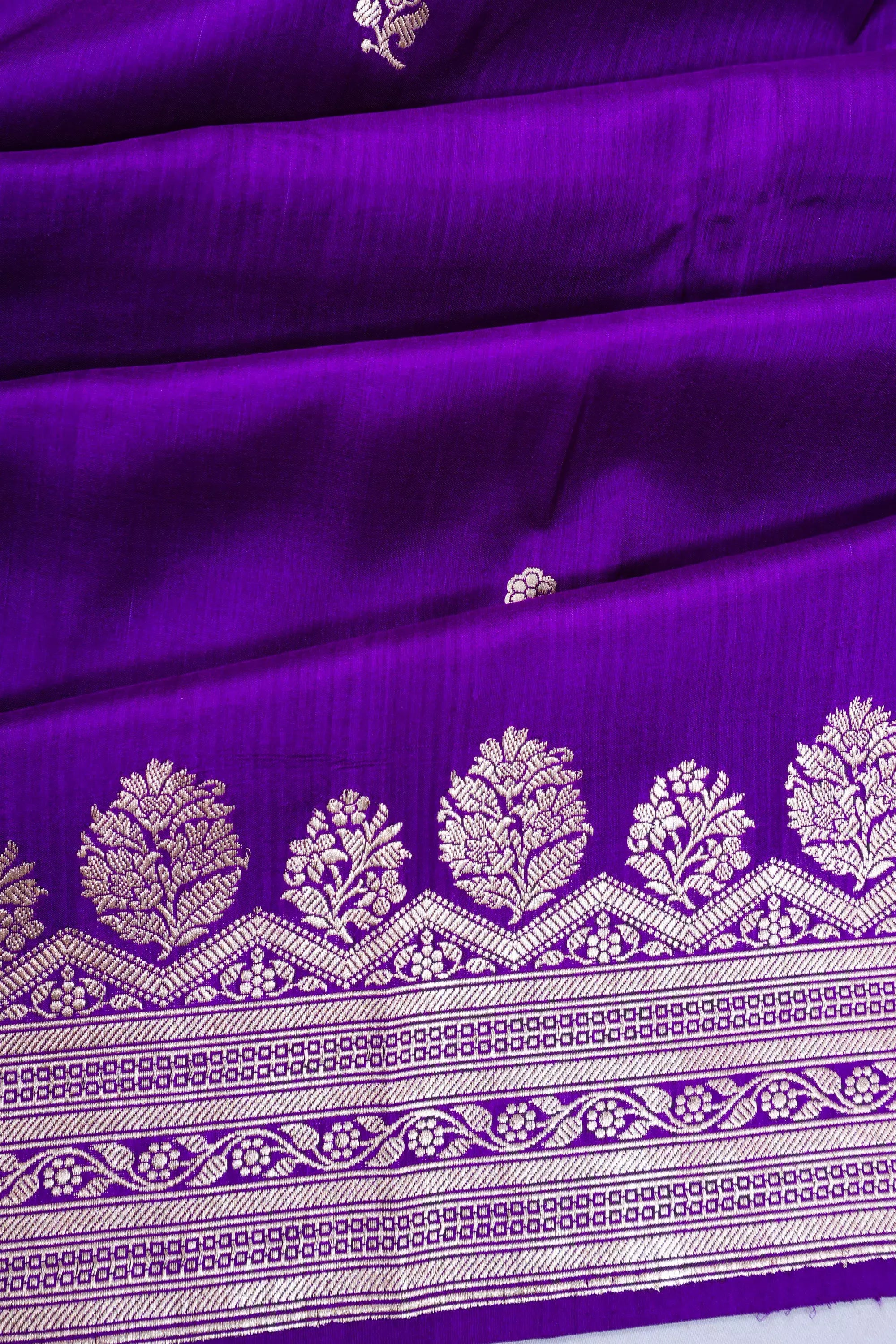 Banarasi Silk Brocade Purple Saree
