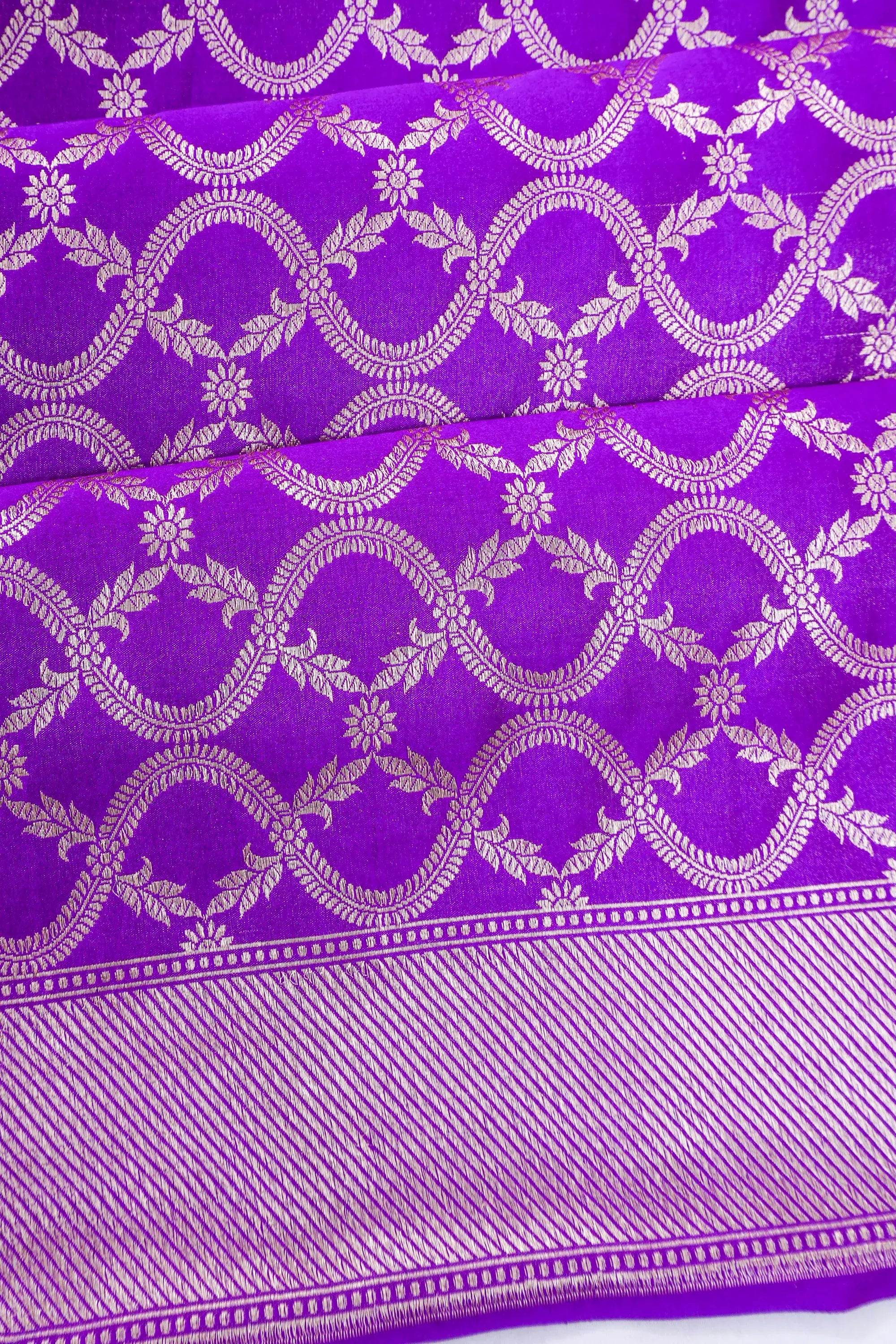 Banarasi Silk Brocade Purple Saree