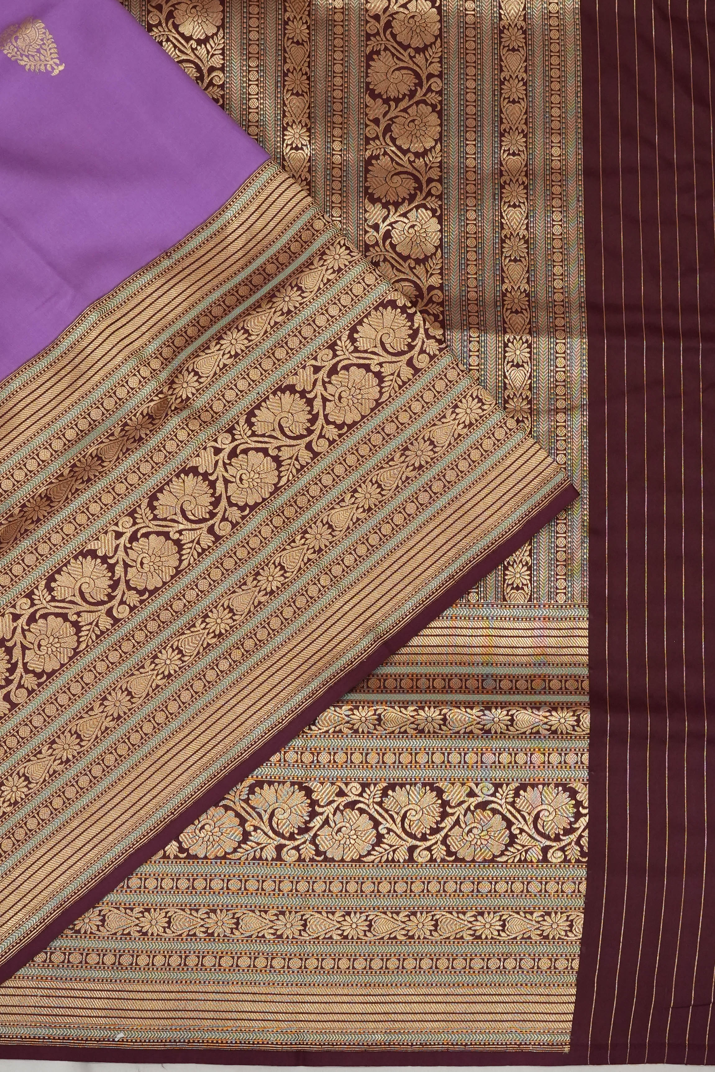 Banarasi Silk Butta Lavender Saree