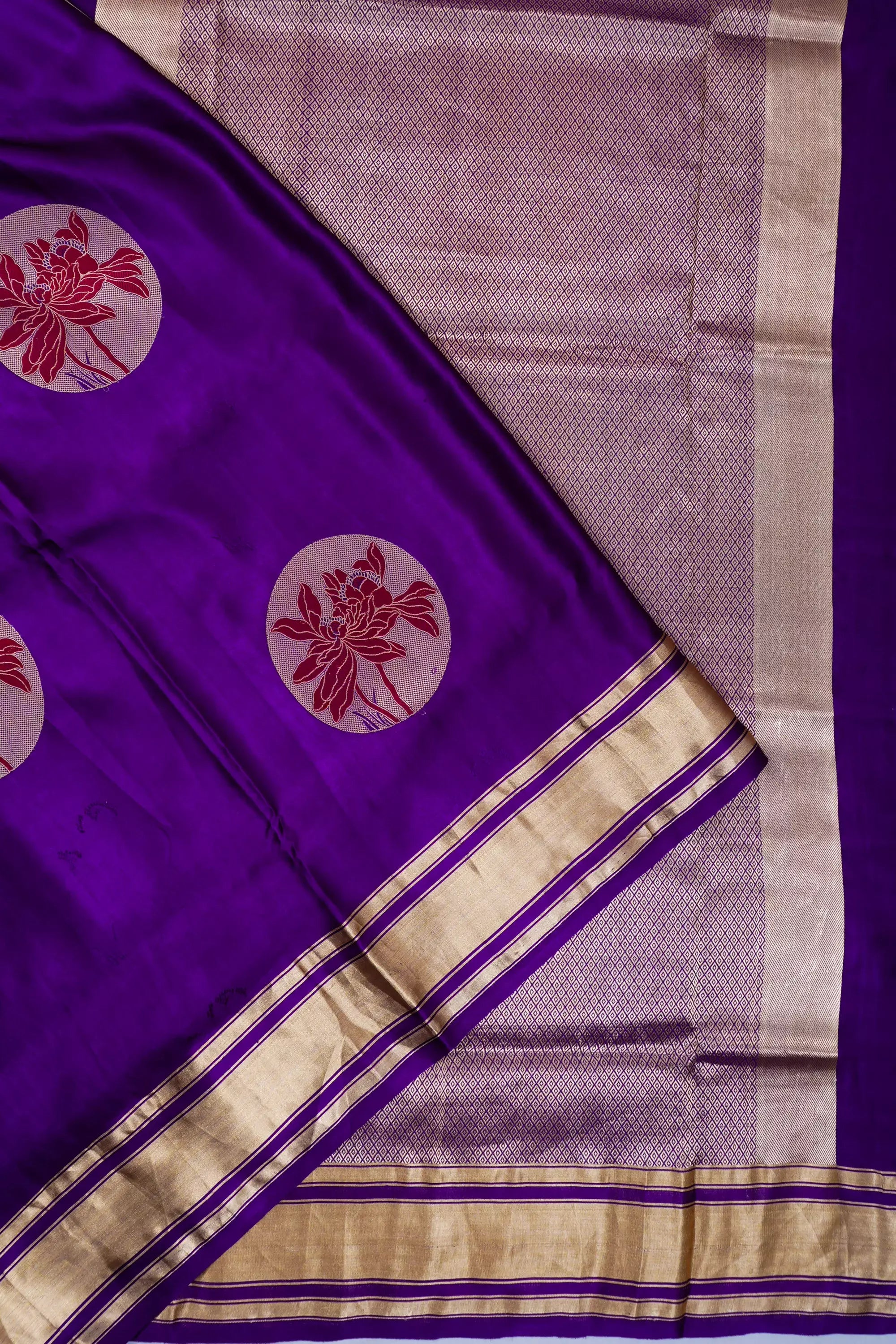 Banarasi Silk Brocade Purple Saree