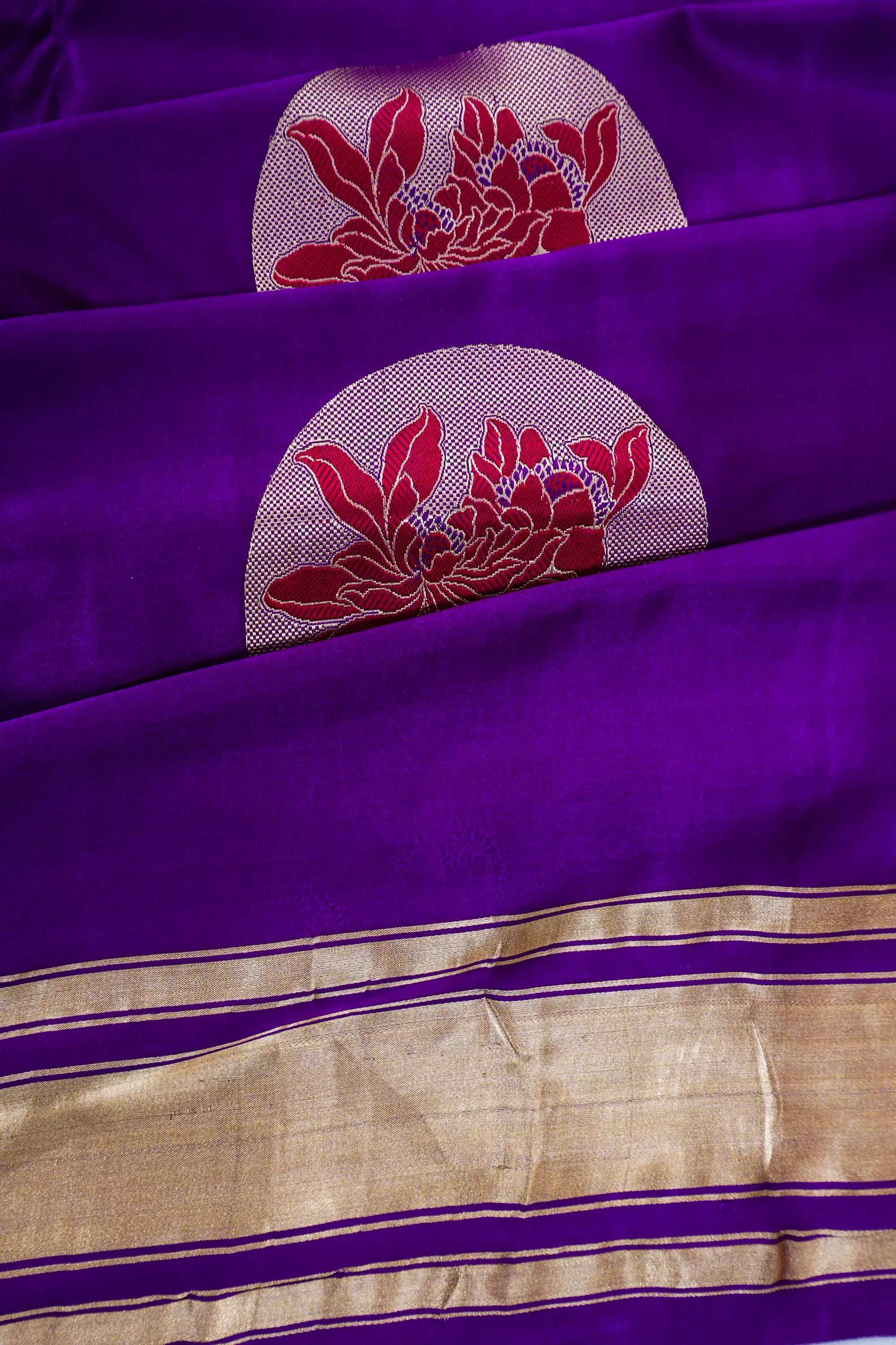 Banarasi Silk Brocade Purple Saree