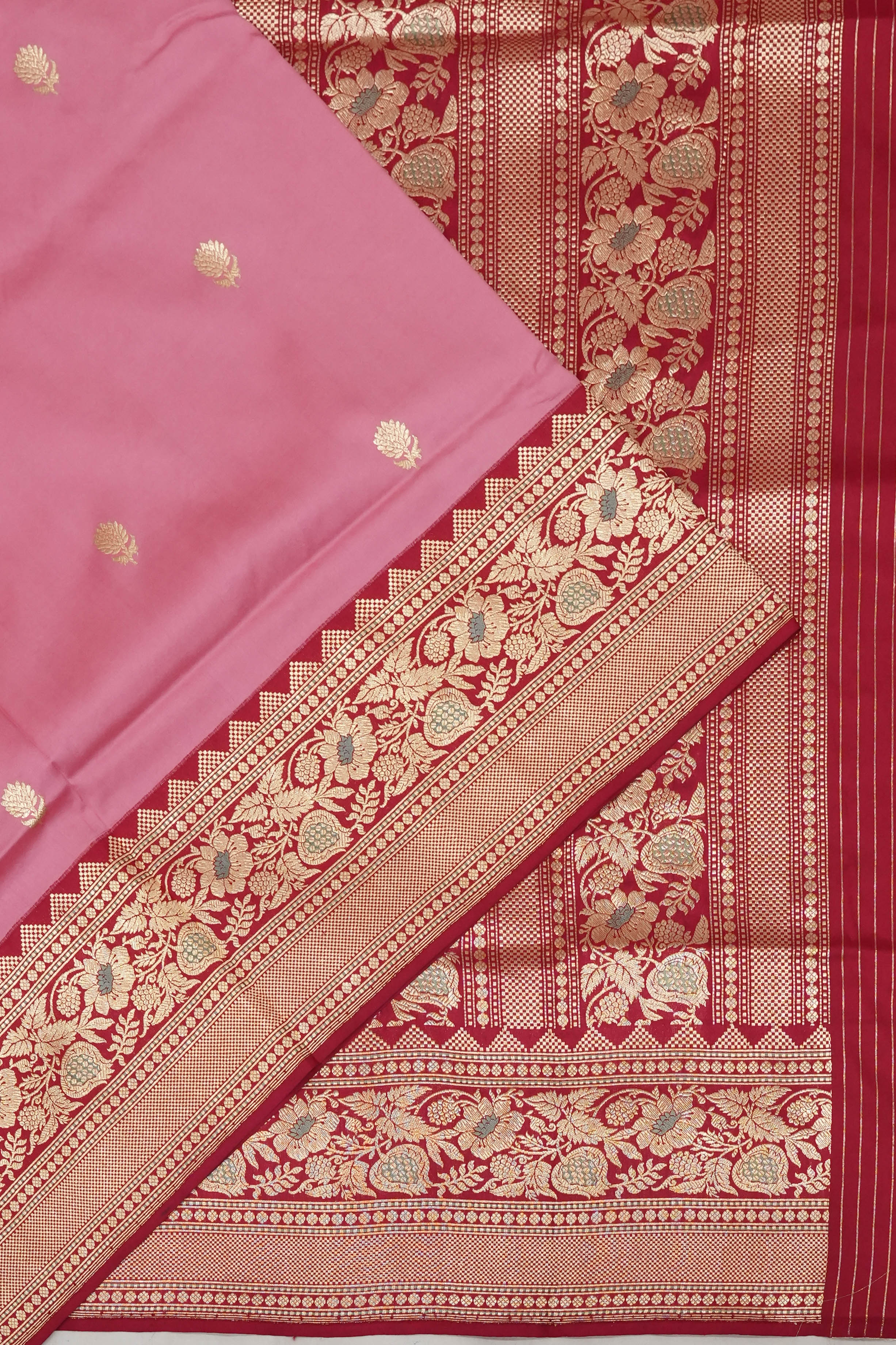 Banarasi Silk Butta Pink Saree