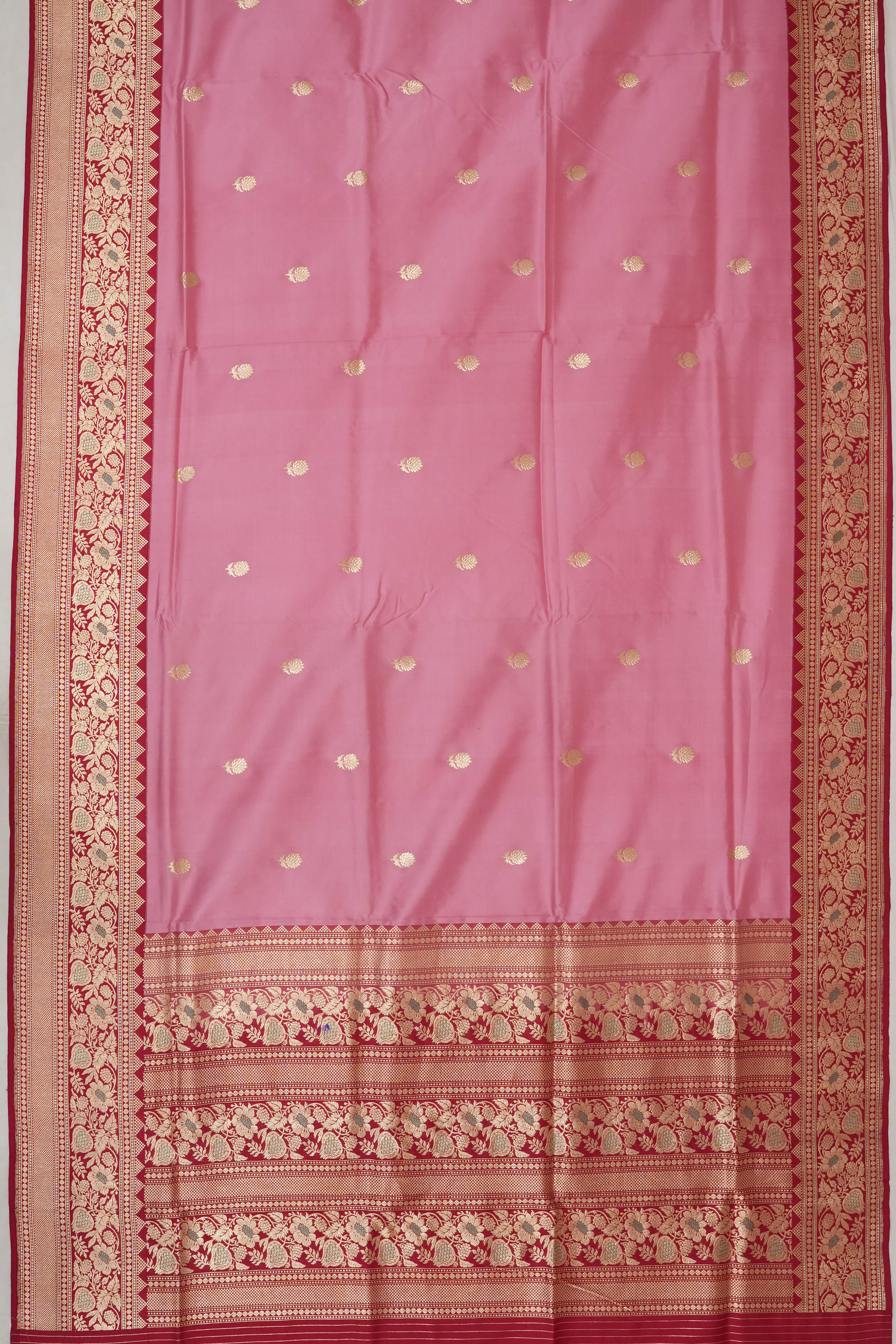 Banarasi Silk Butta Pink Saree