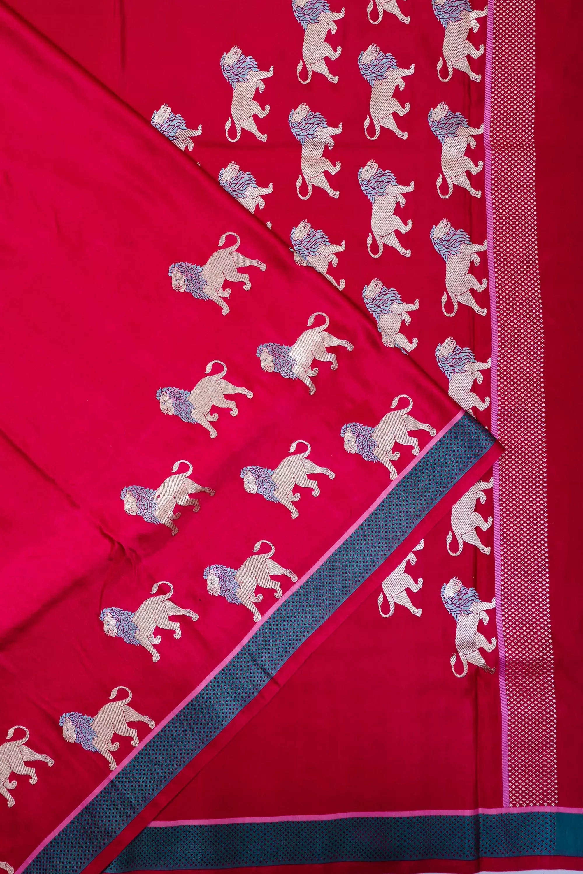 Banarasi Silk Butta Red Saree