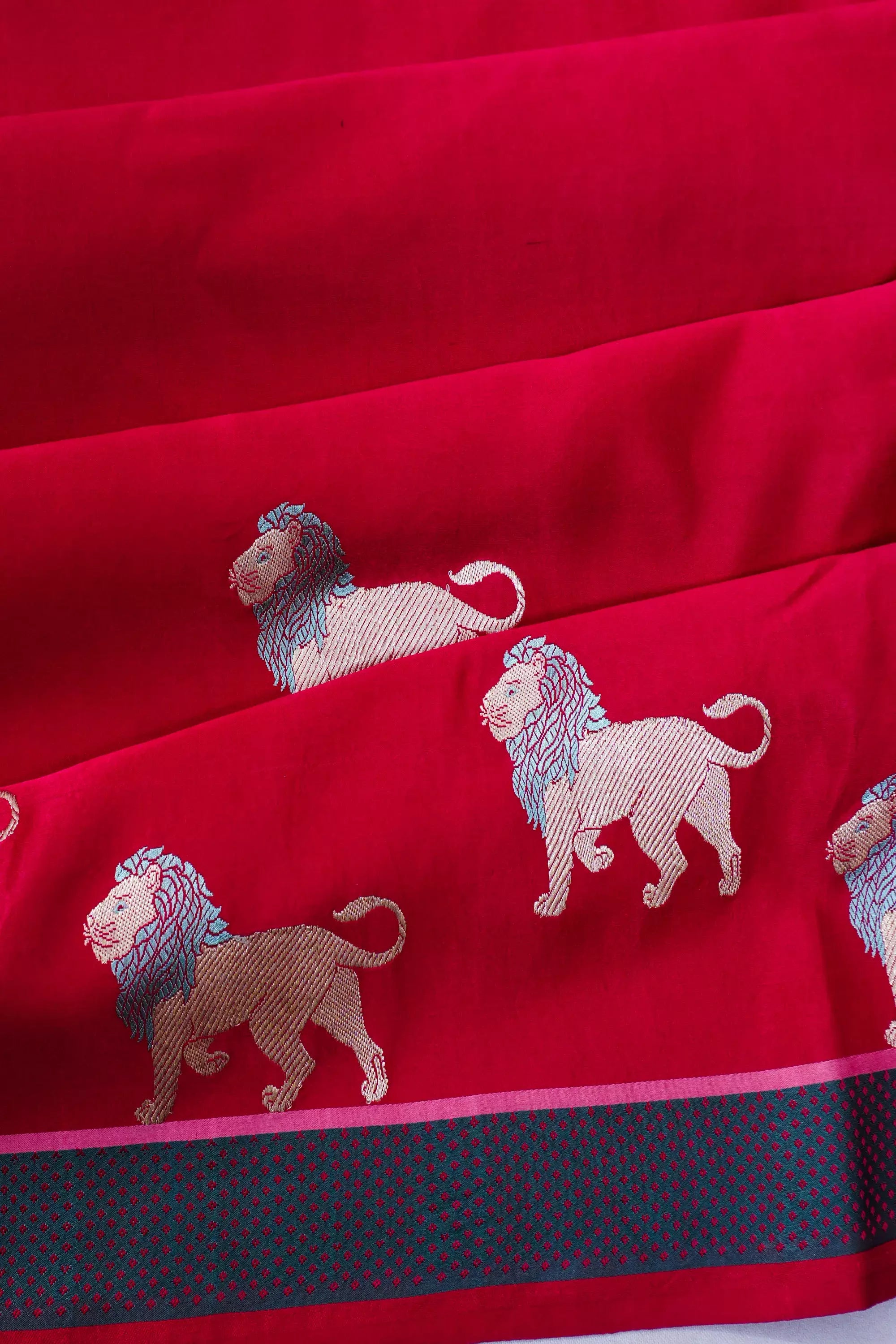 Banarasi Silk Butta Red Saree
