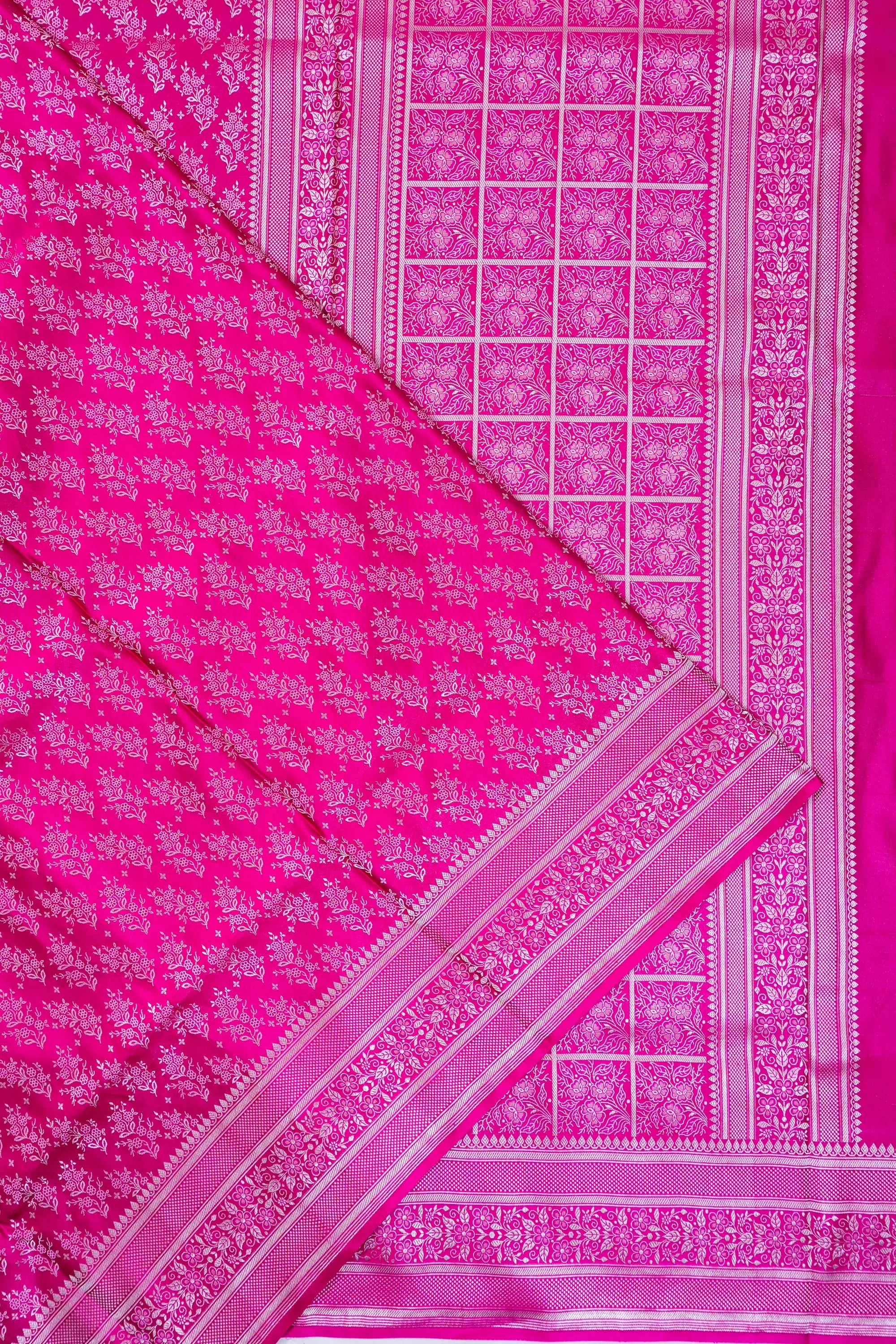 Banarasi Silk Butta Pink Saree